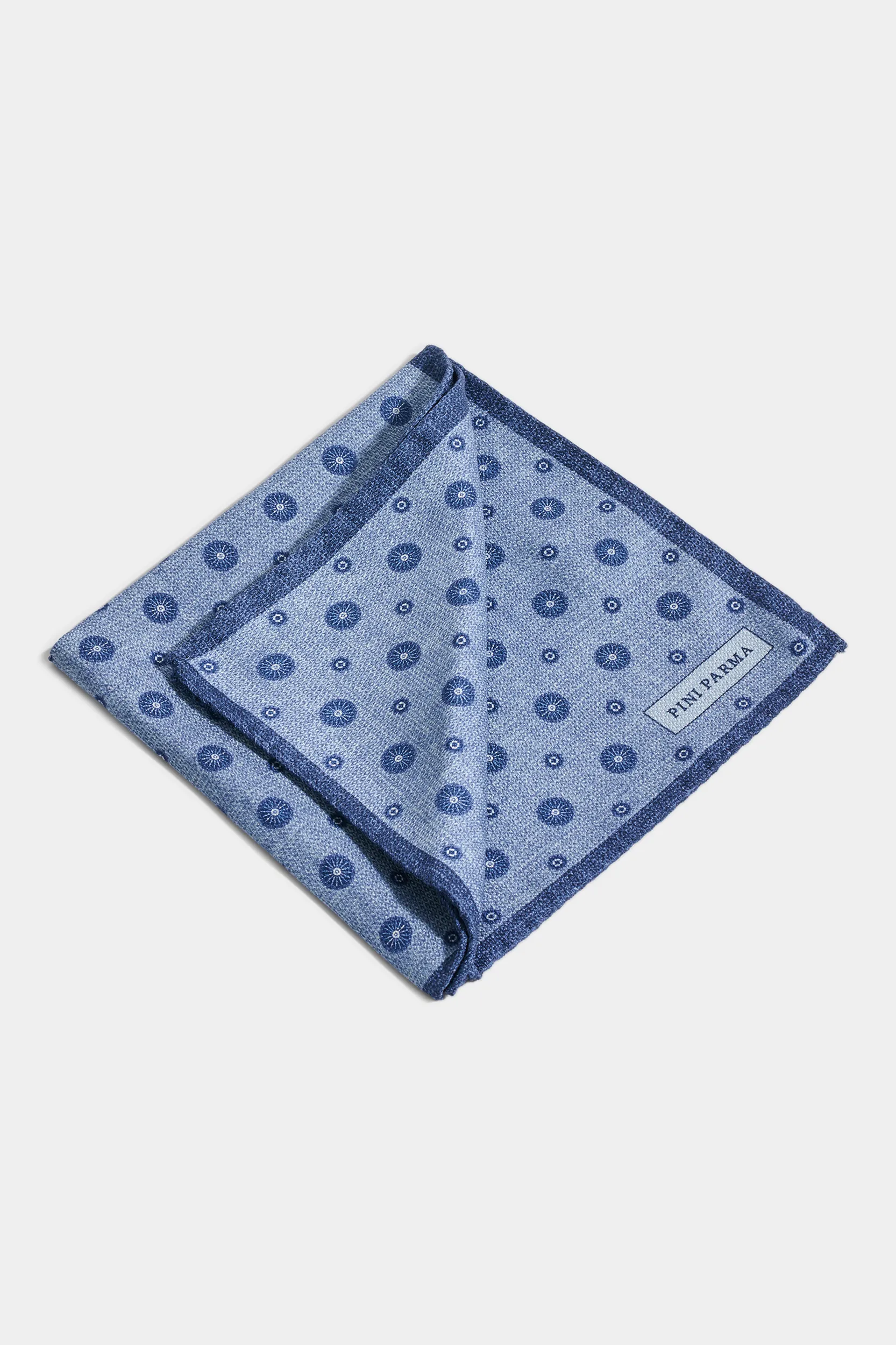 Avio blue fancy pocket square - Made in Italy