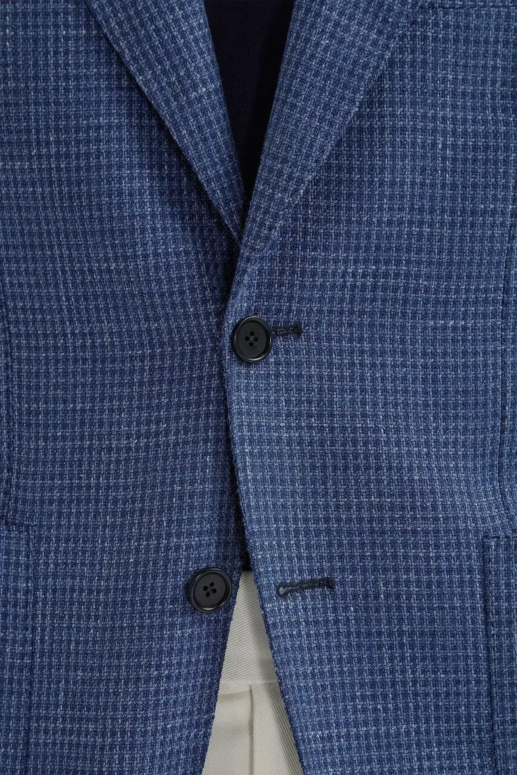 Avio blue houndstooth jacket - Made in Italy - Image 3