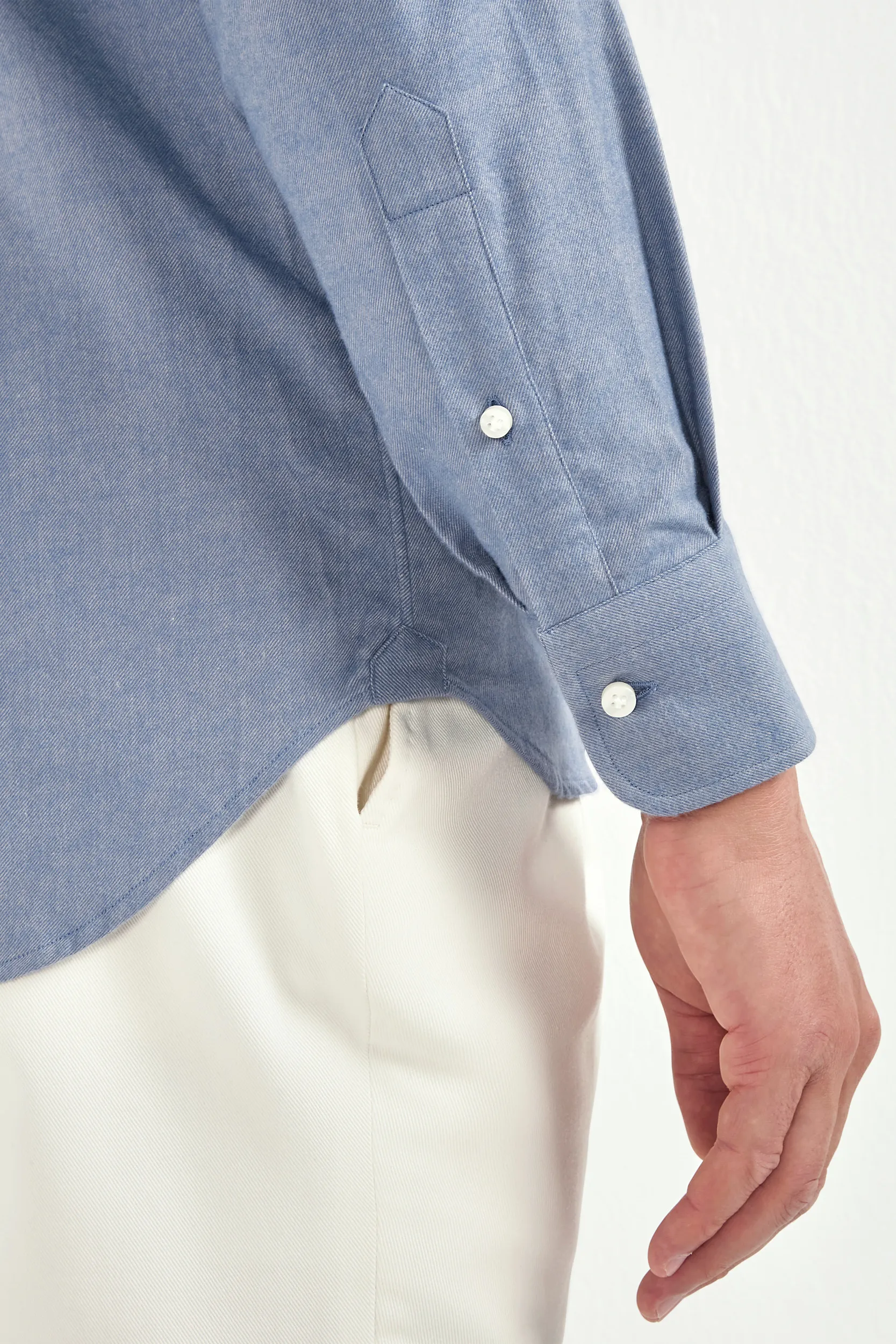 Avio brushed cotton shirt - Made In Italy - Image 3
