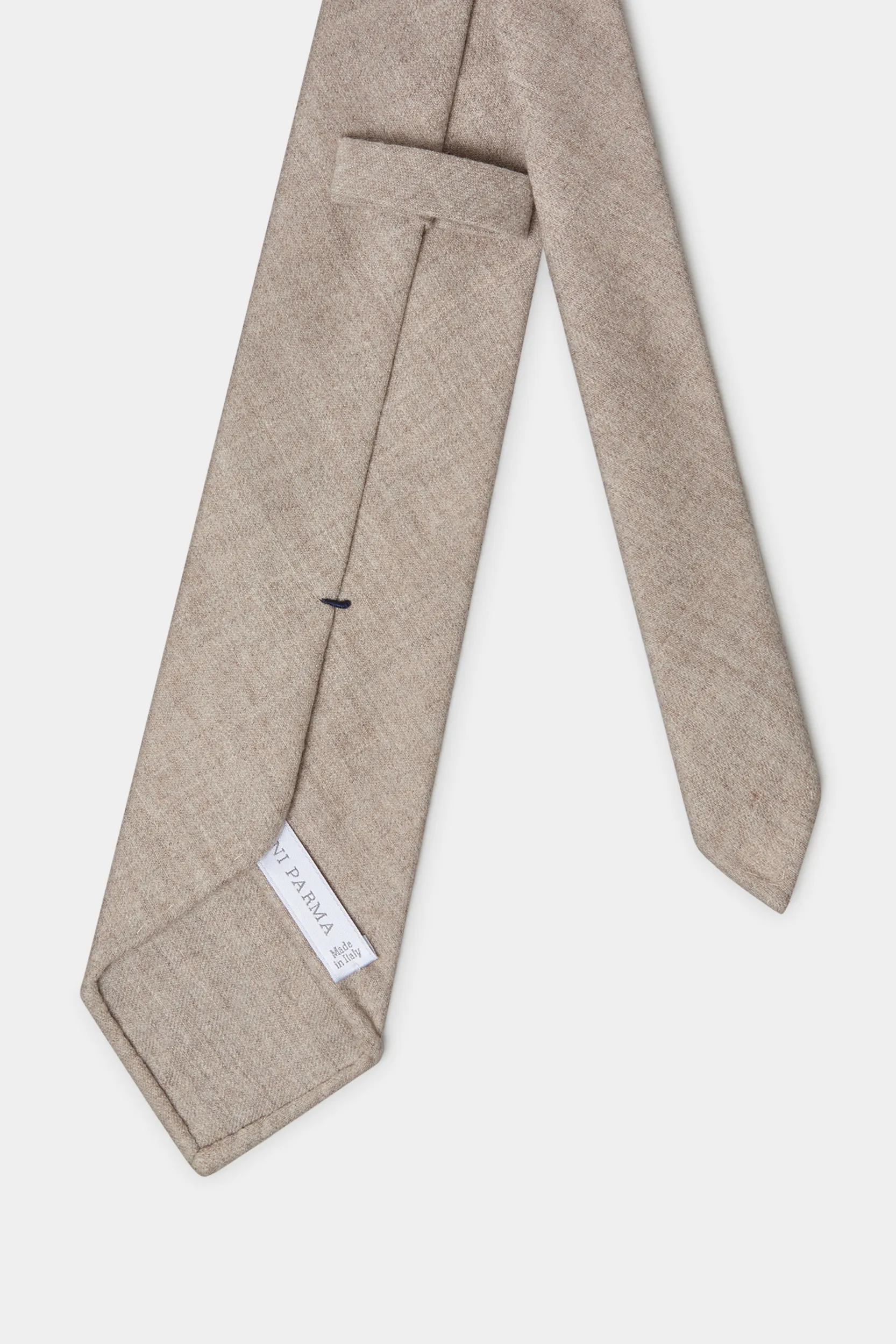 Beige flannel tie - Made In Italy - Image 3
