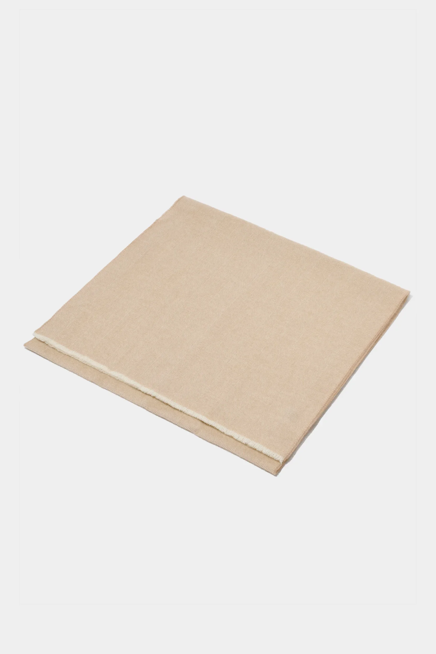 Beige herringbone scarf - Made in Italy - Image 4