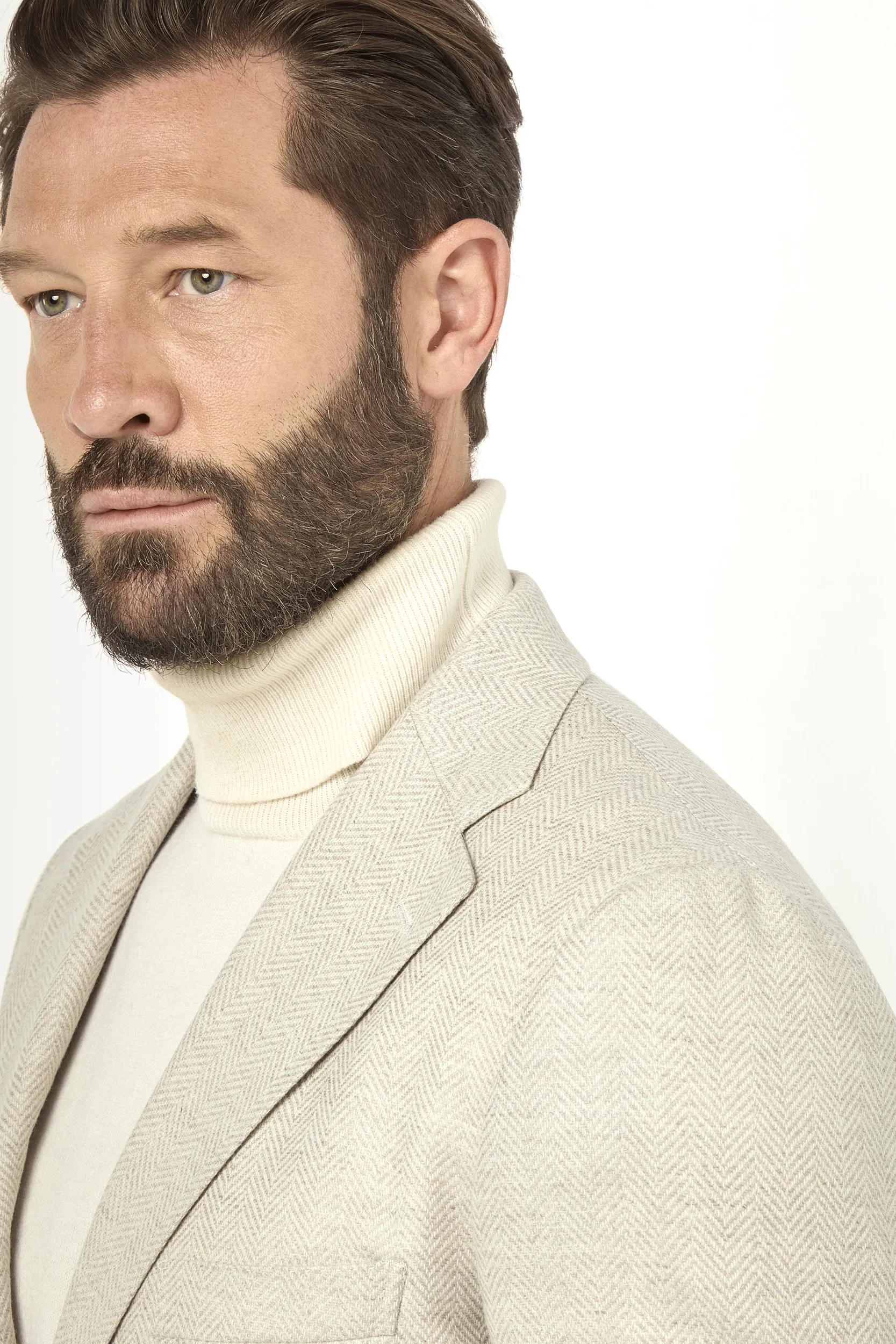 Beige herringbone jacket - Made in Italy - Image 4