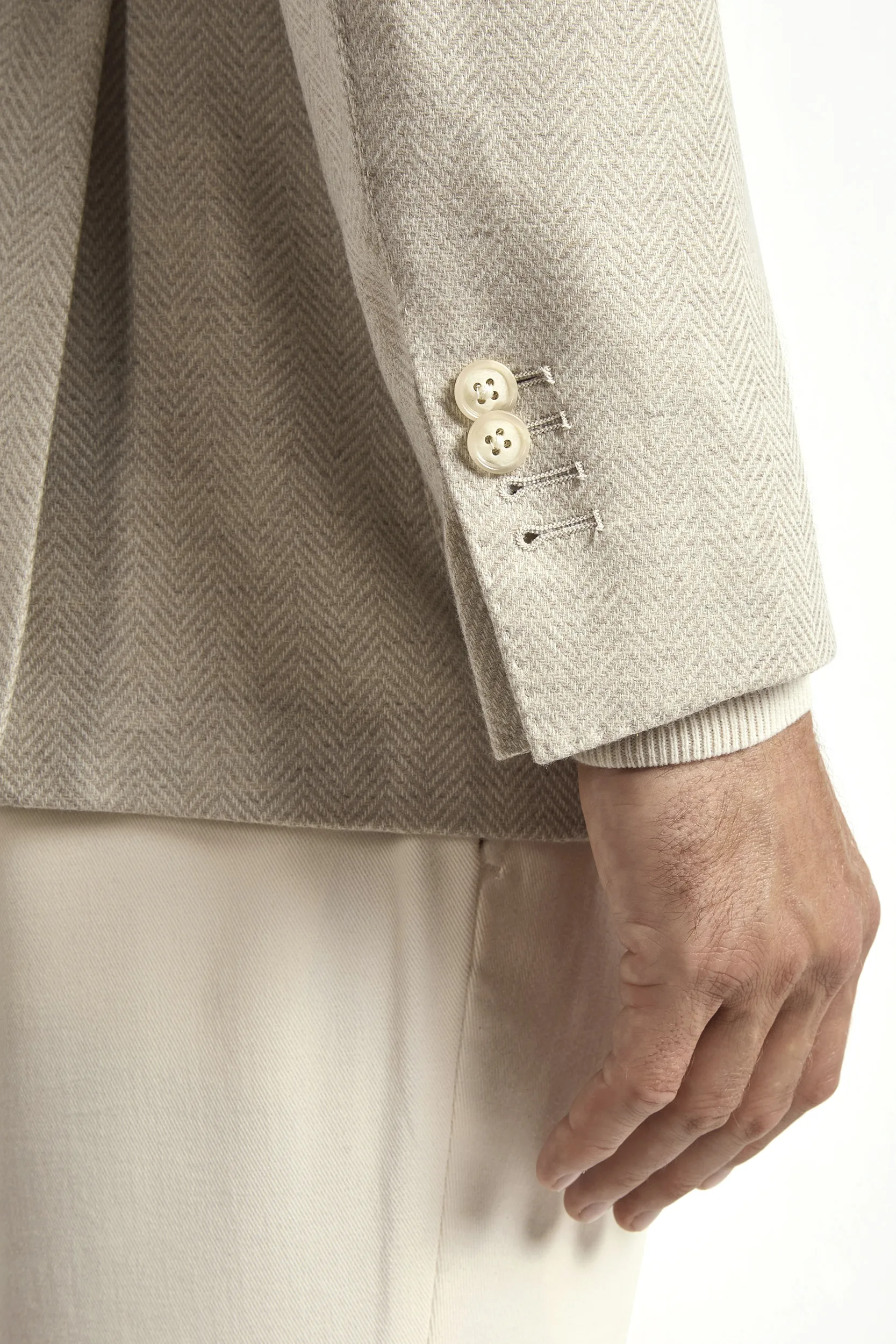 Beige herringbone jacket - Made in Italy - Image 5