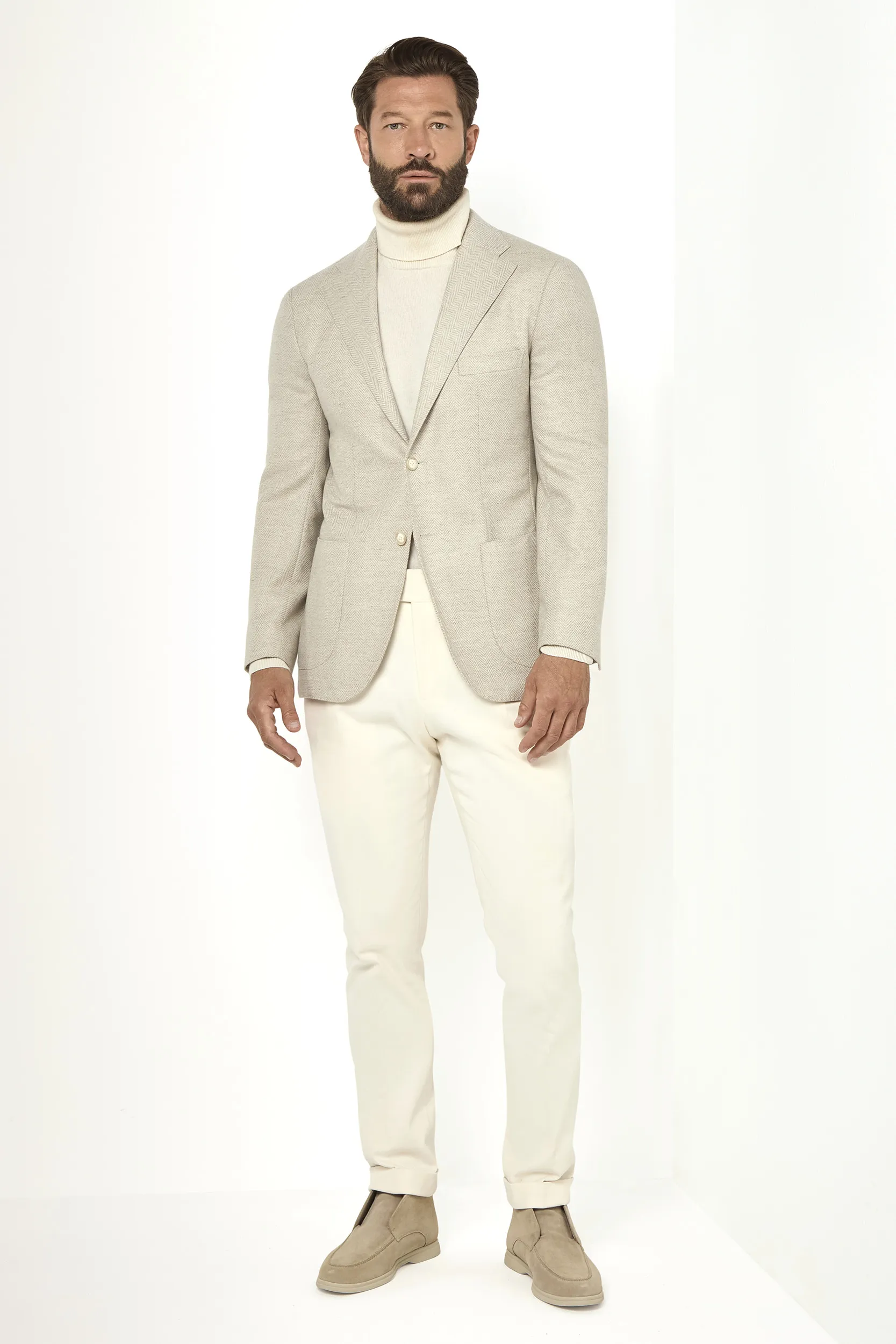 Beige herringbone jacket - Made in Italy - Image 6