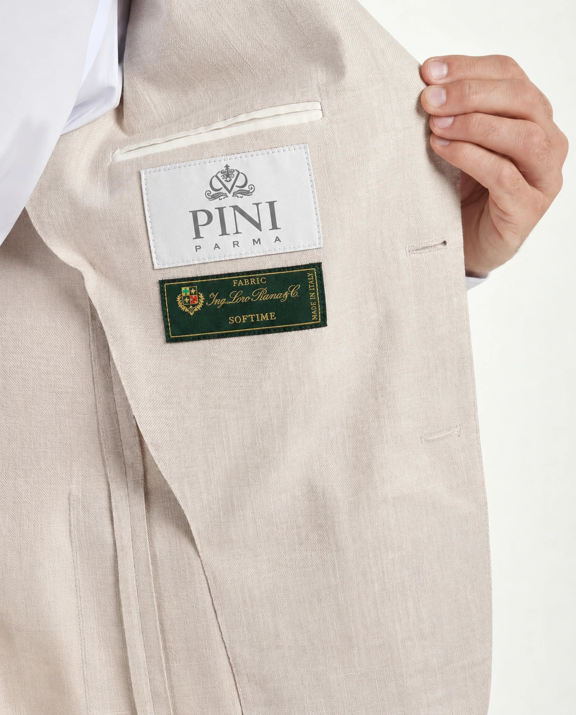 Beige jacket in cotton and silk - Made in Italy - Image 3