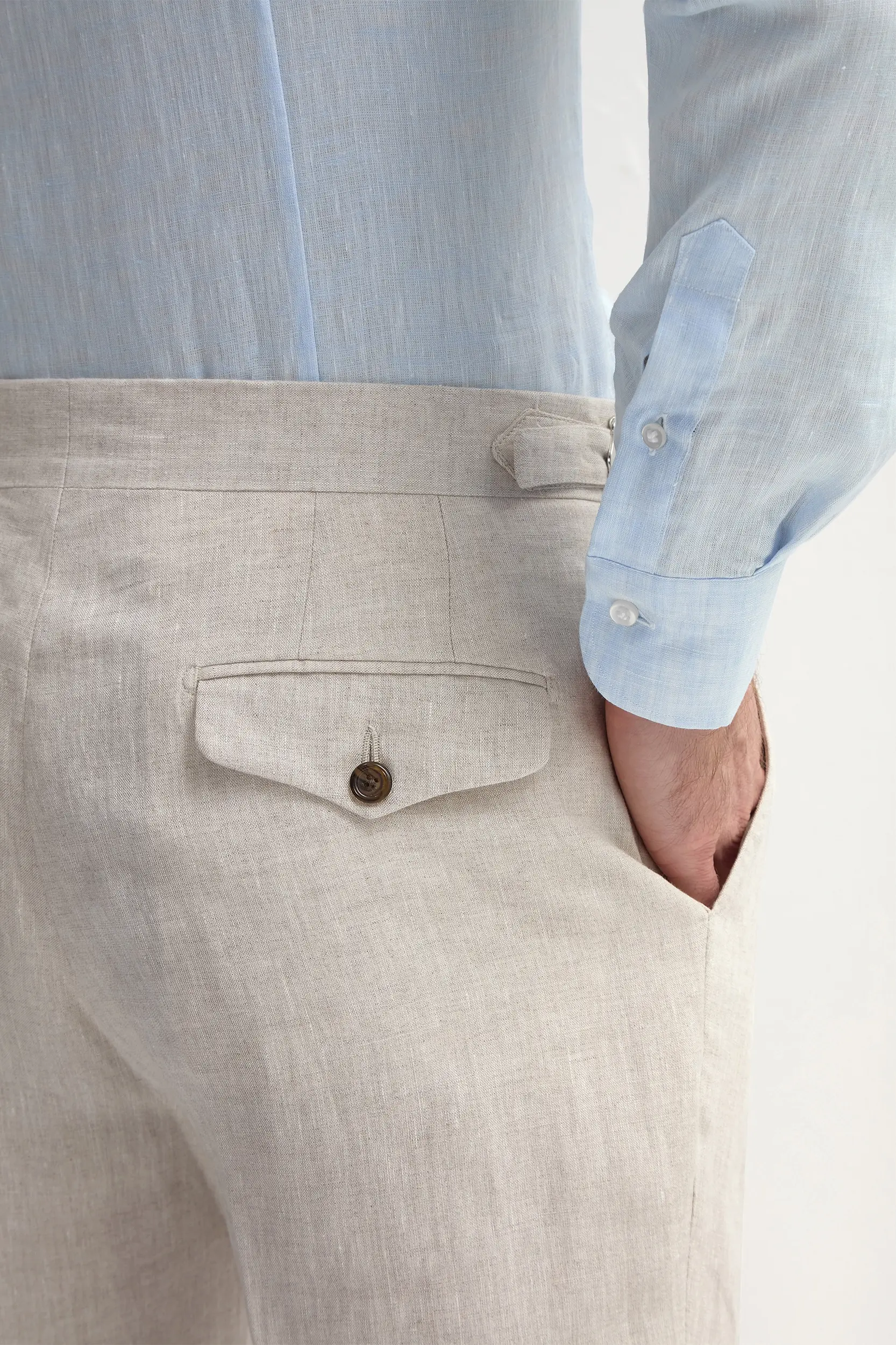 Beige linen shorts - Made in Italy - Image 3