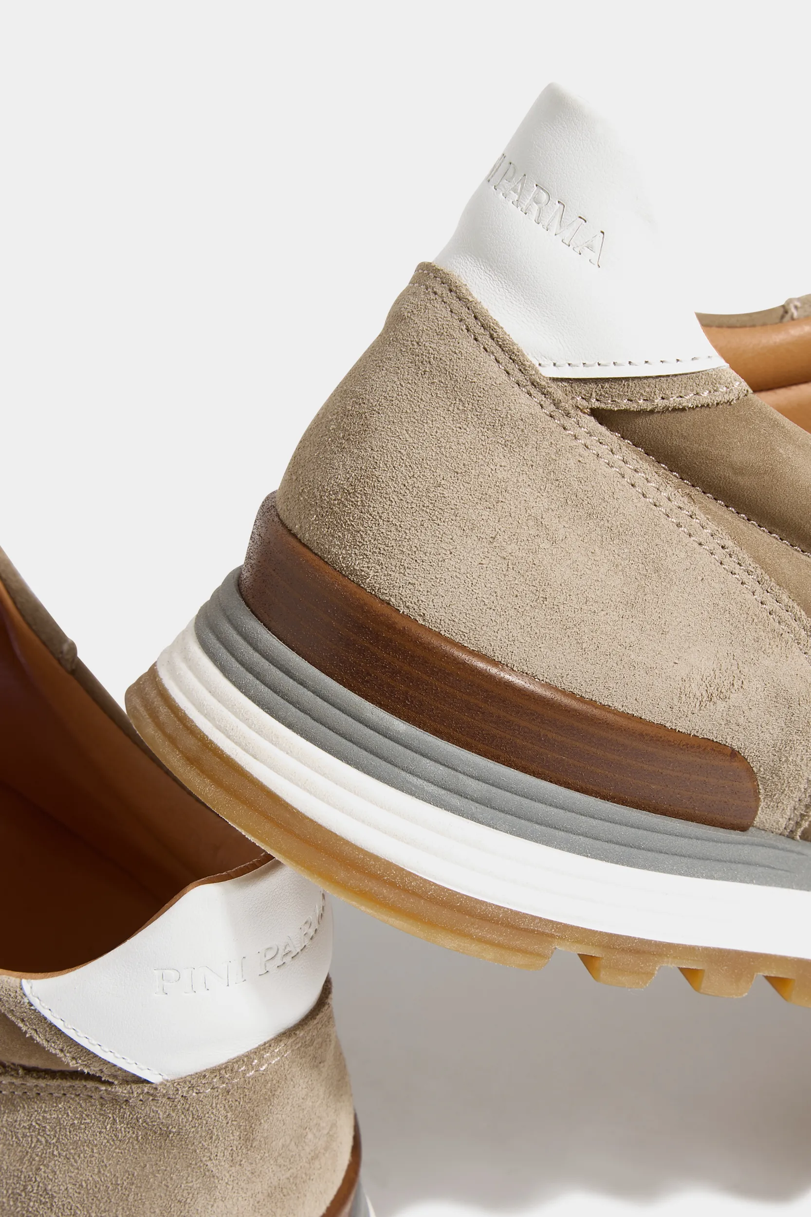 Beige nabuk and suede runners - Made In Italy - Image 5