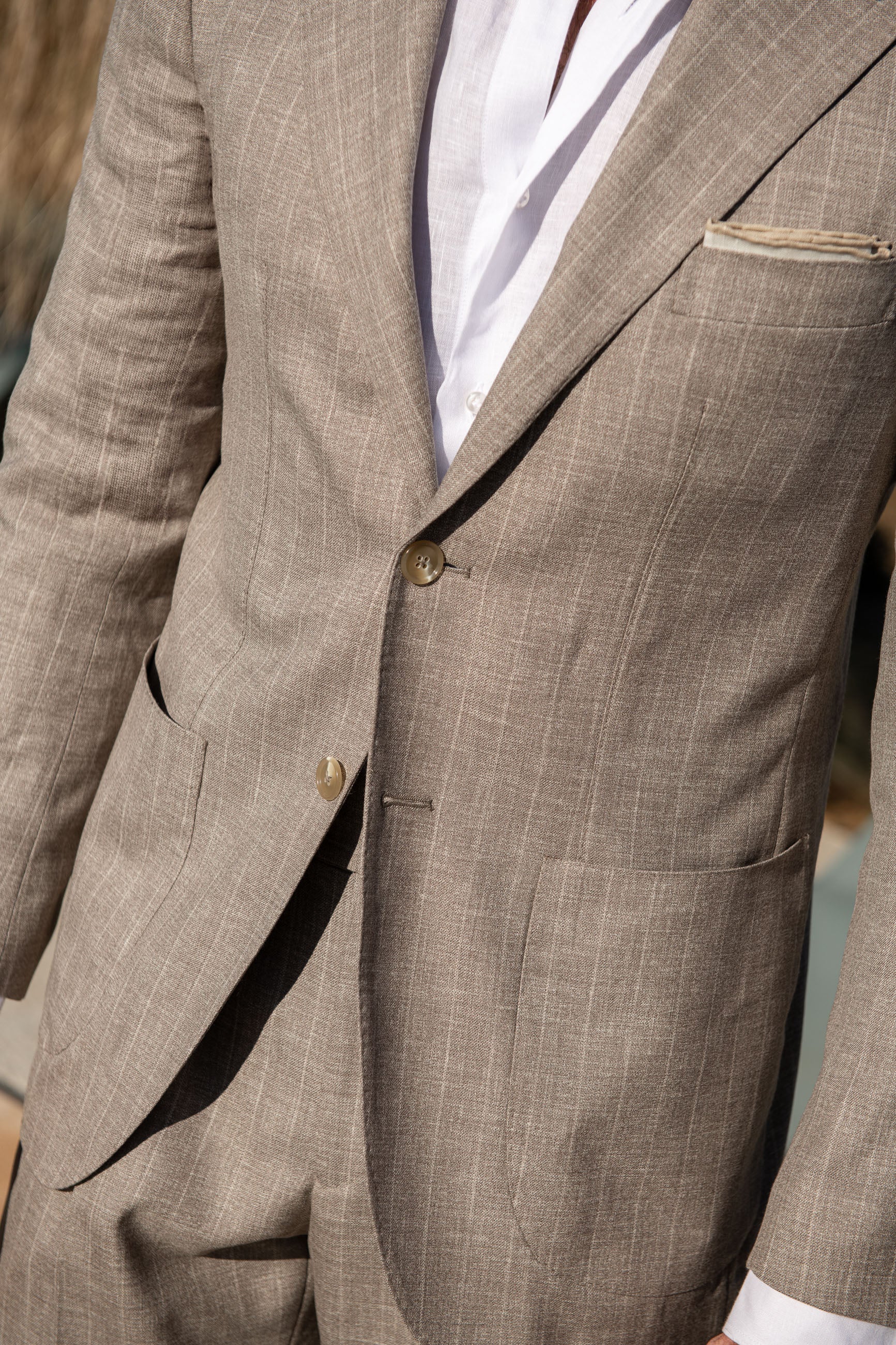 Beige striped suit - Made in Italy - Image 5