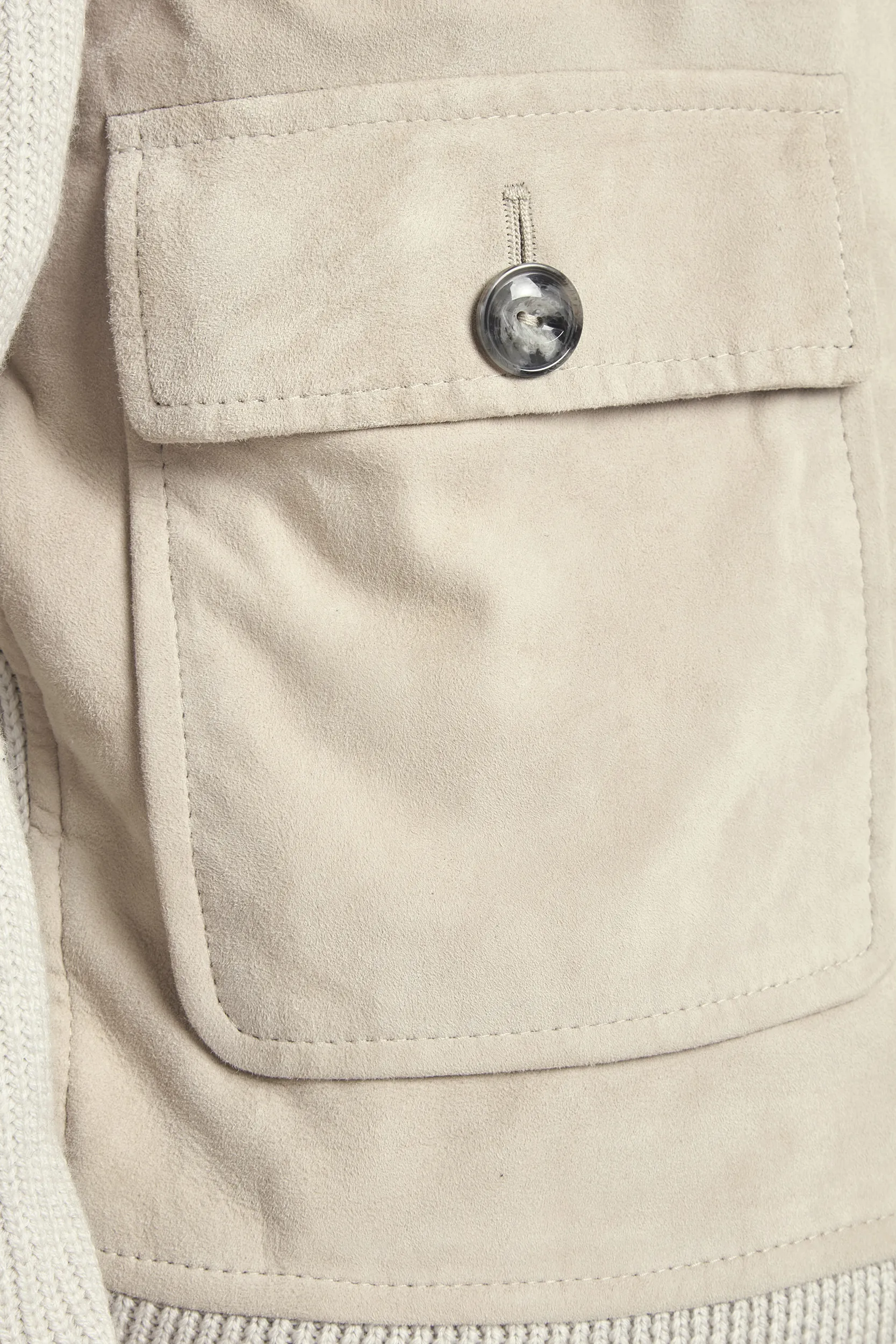 Beige suede and knit bomber - Made in Italy - Image 4