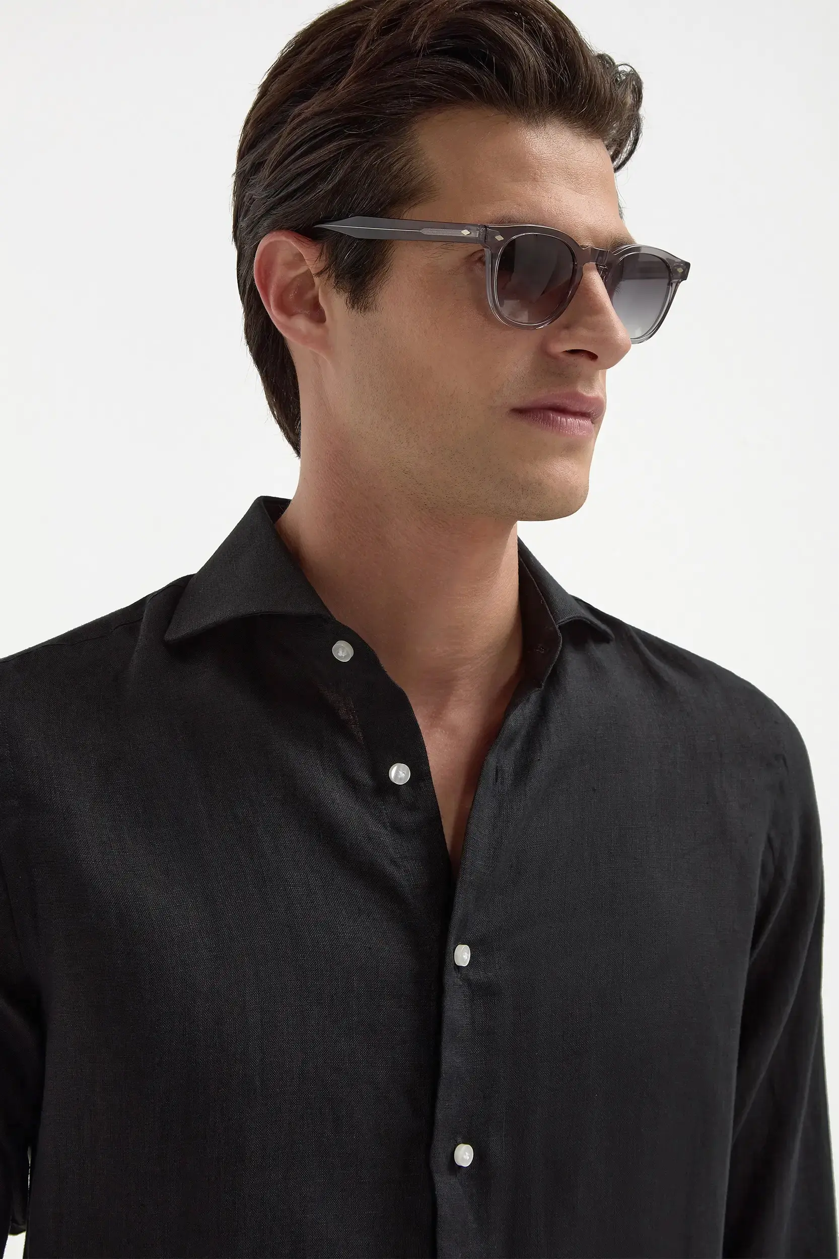 Black linen shirt - Made in Italy - Image 4