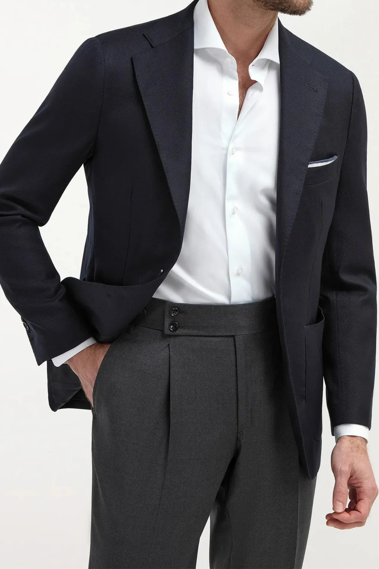 Blue Full Canvas Blazer - Made in Italy