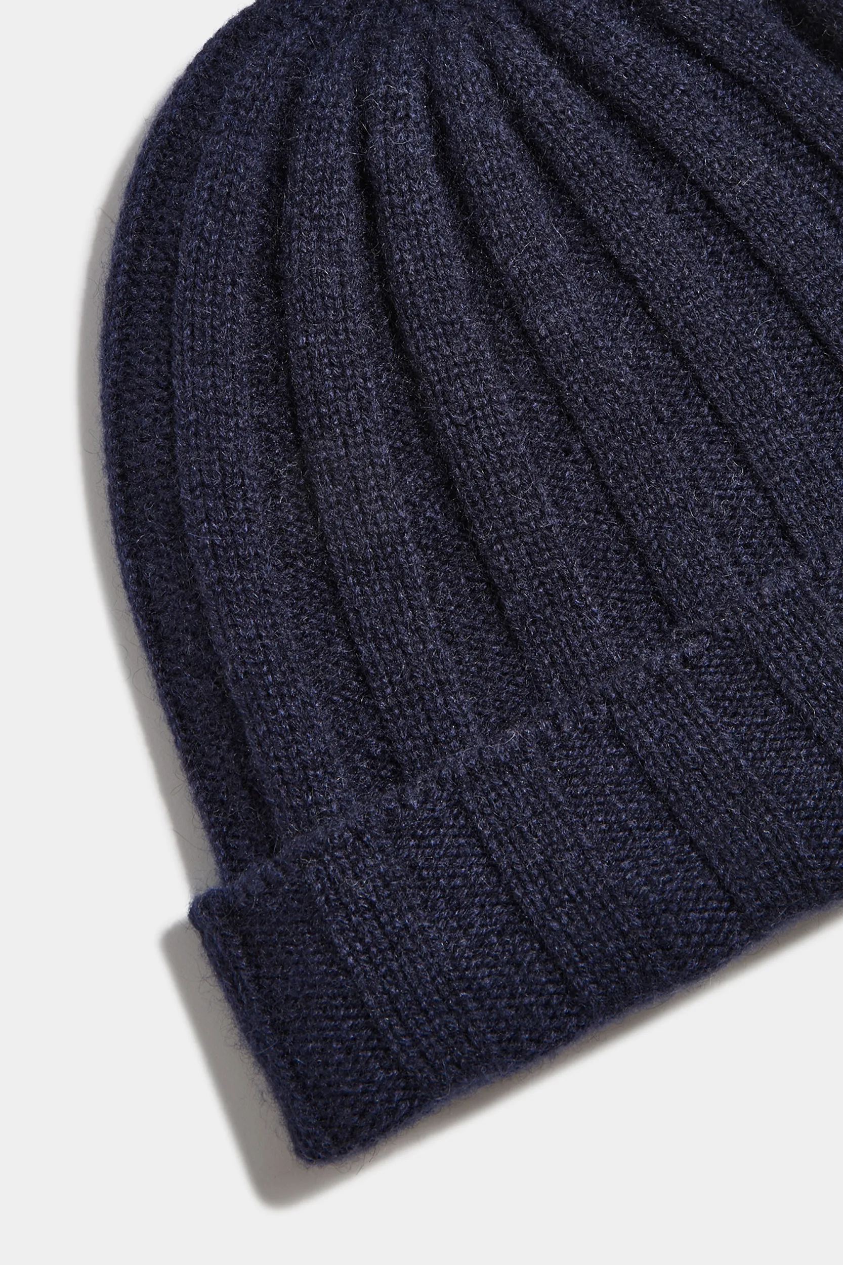Blue Cashmere rib knit beanie - Made in Italy - Image 2
