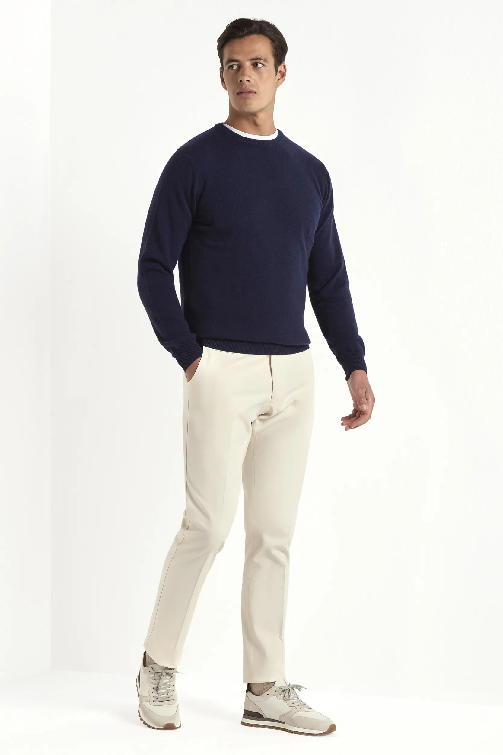 Blue cashmere round neck – Made in italy - Image 3