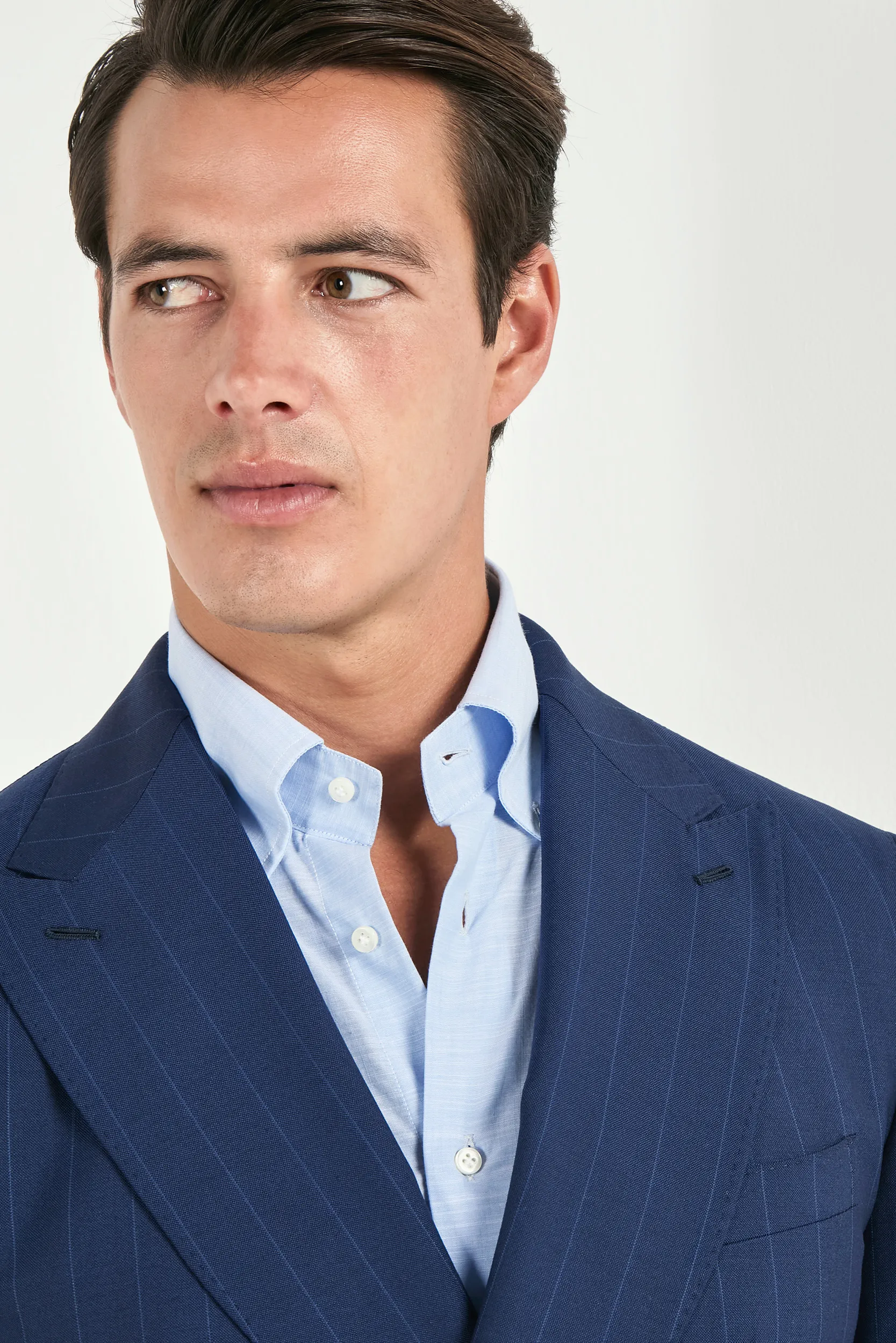 Blue double breasted striped suit - Made in Italy - Image 5