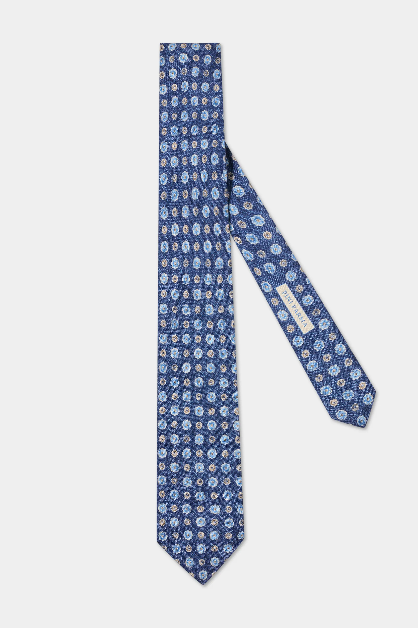 Blue fancy silk tie - Made in Italy