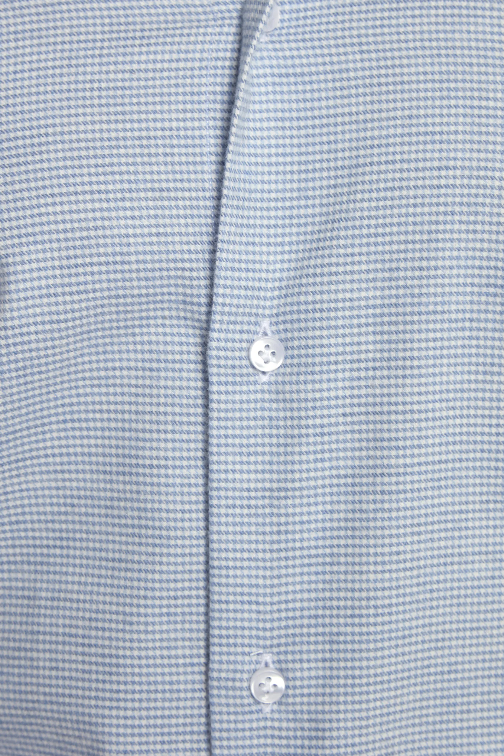 Blue houndstooth cotton and cashmere shirt - Made in Italy - Image 3