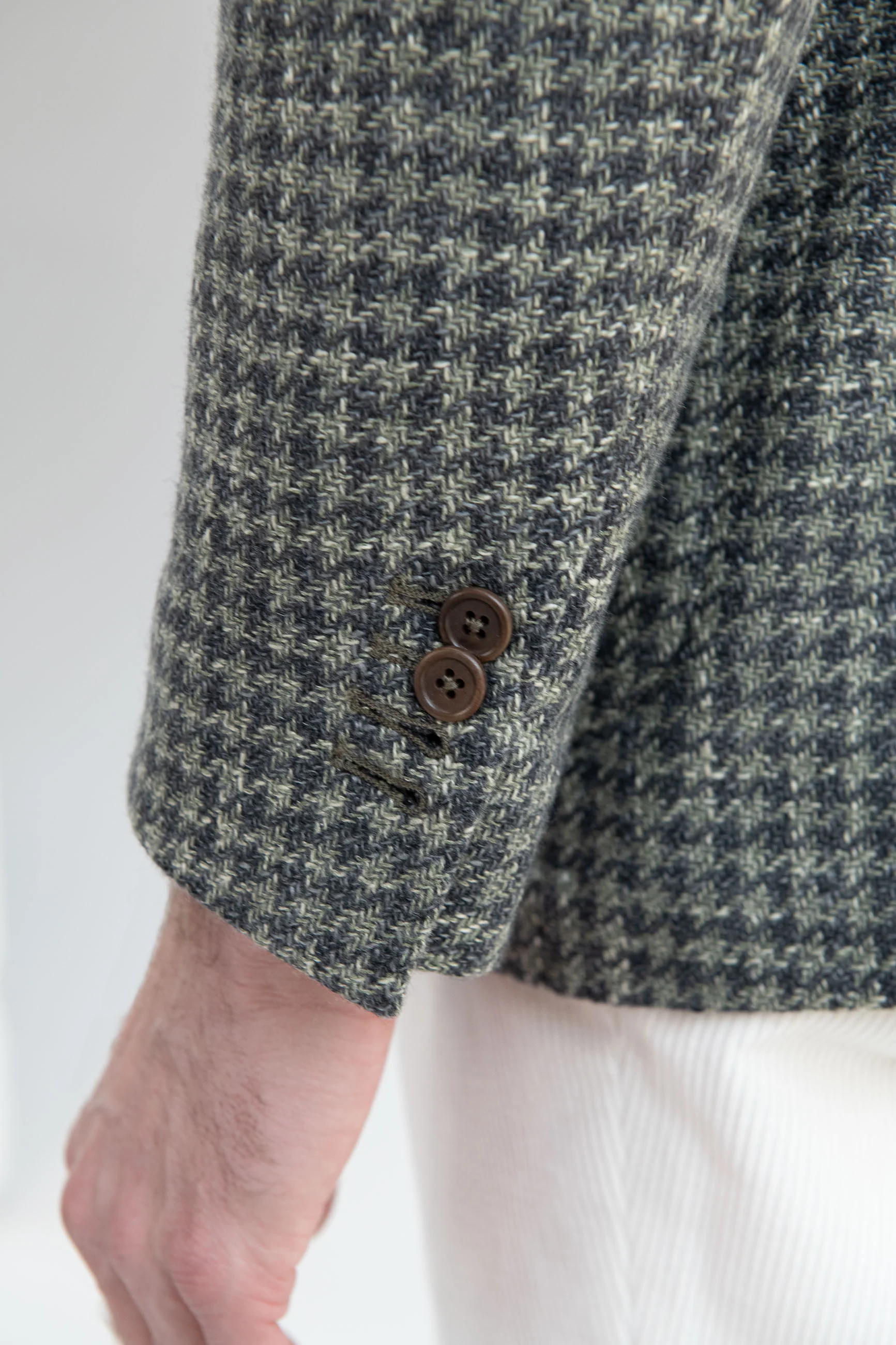 Sage houndstooth jacket - Made in Italy - Image 2
