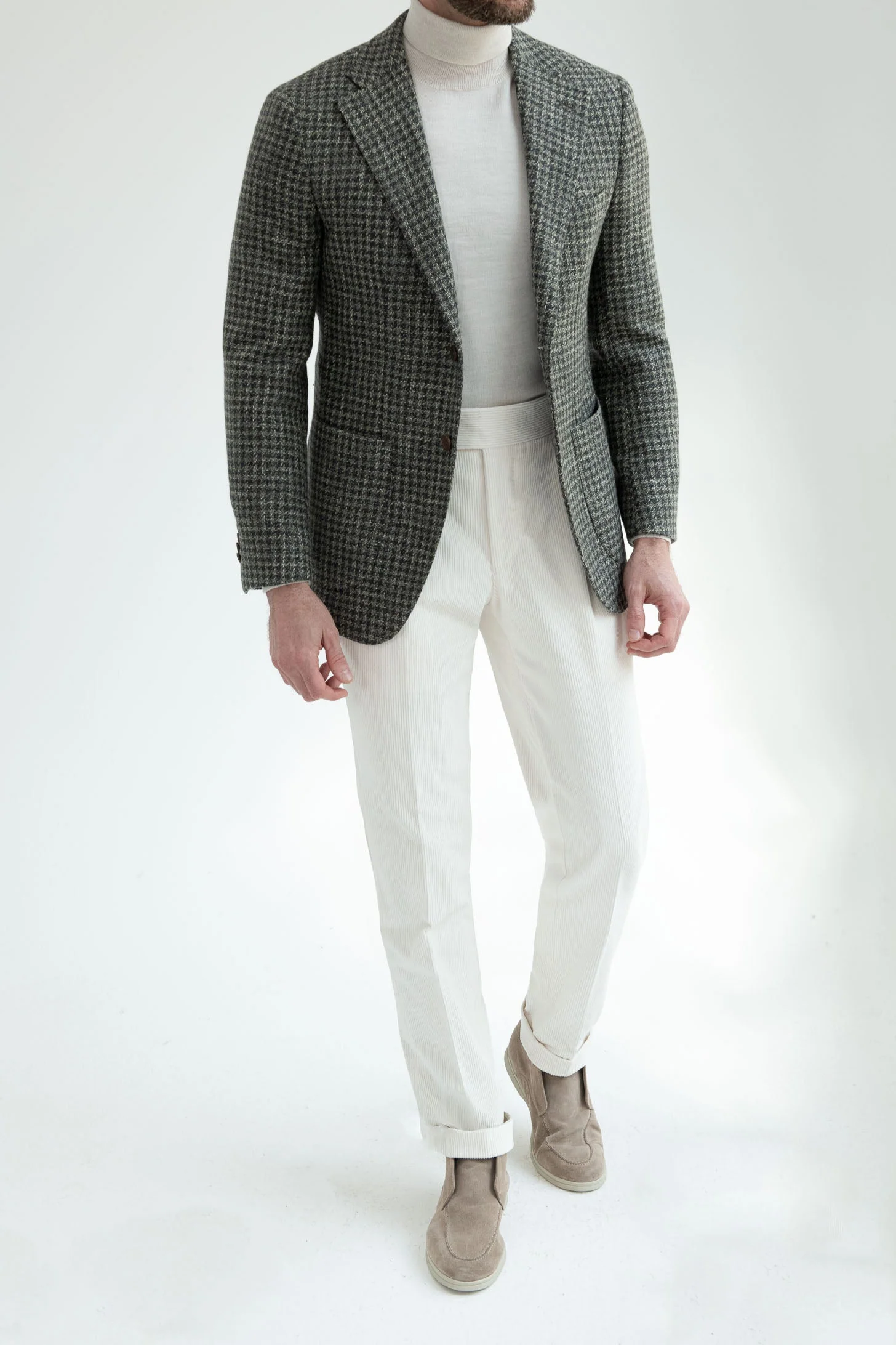 Sage houndstooth jacket - Made in Italy - Image 4