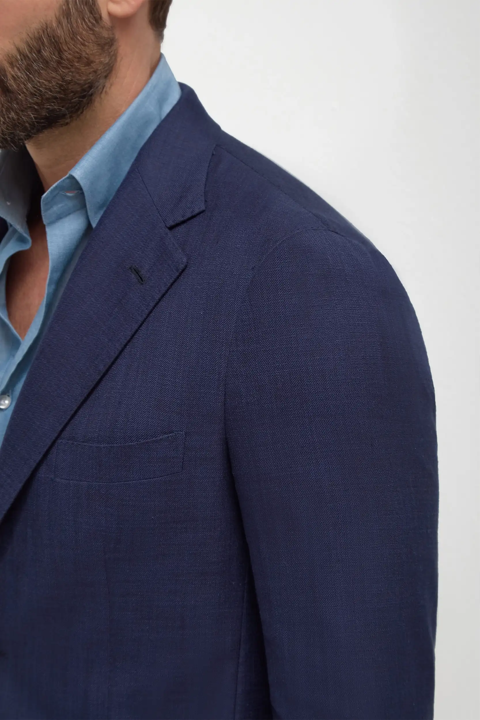 Blue jacket in cotton and silk - Made in Italy - Image 5