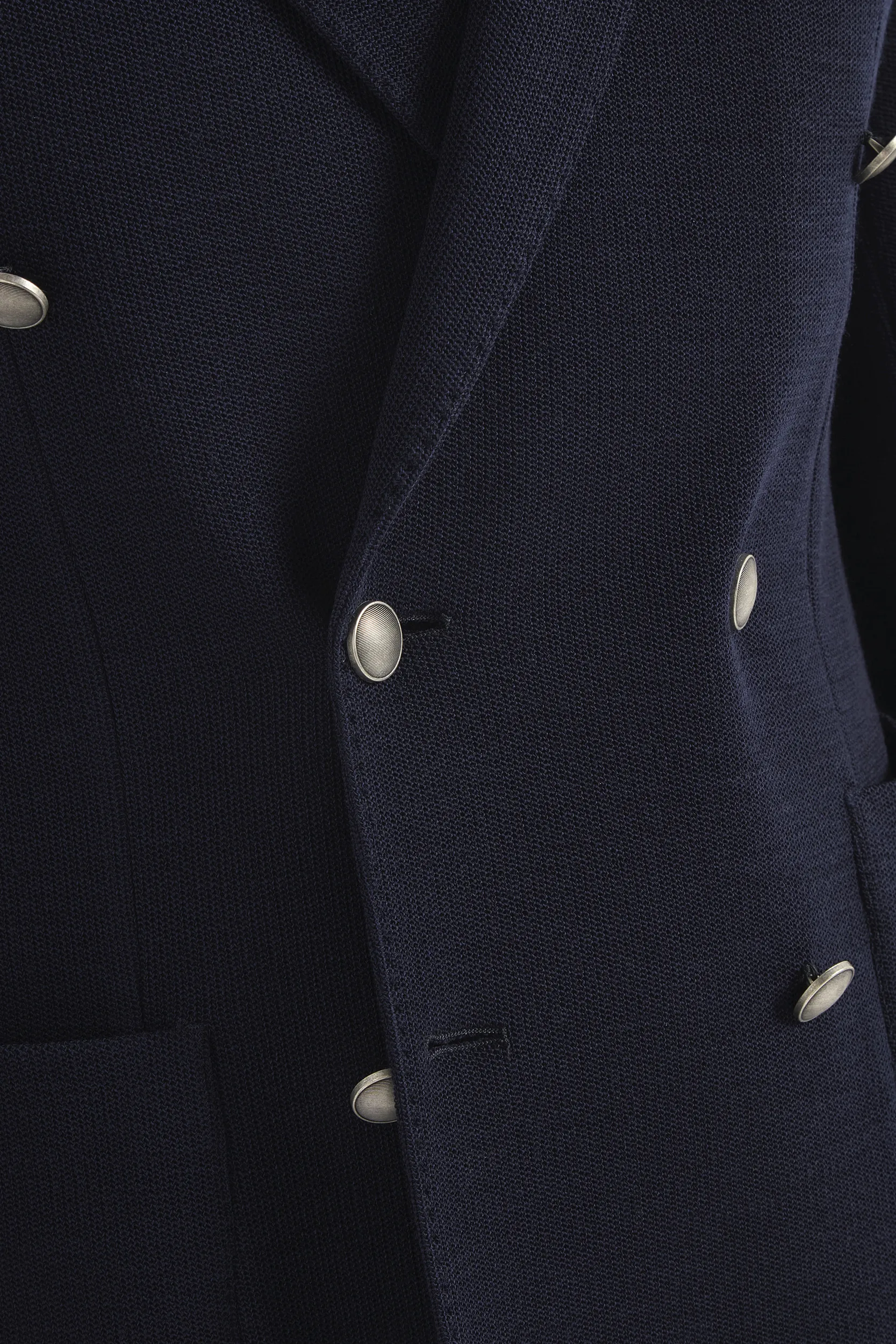 Blue jersey double breasted jacket - Made in Italy - Image 2