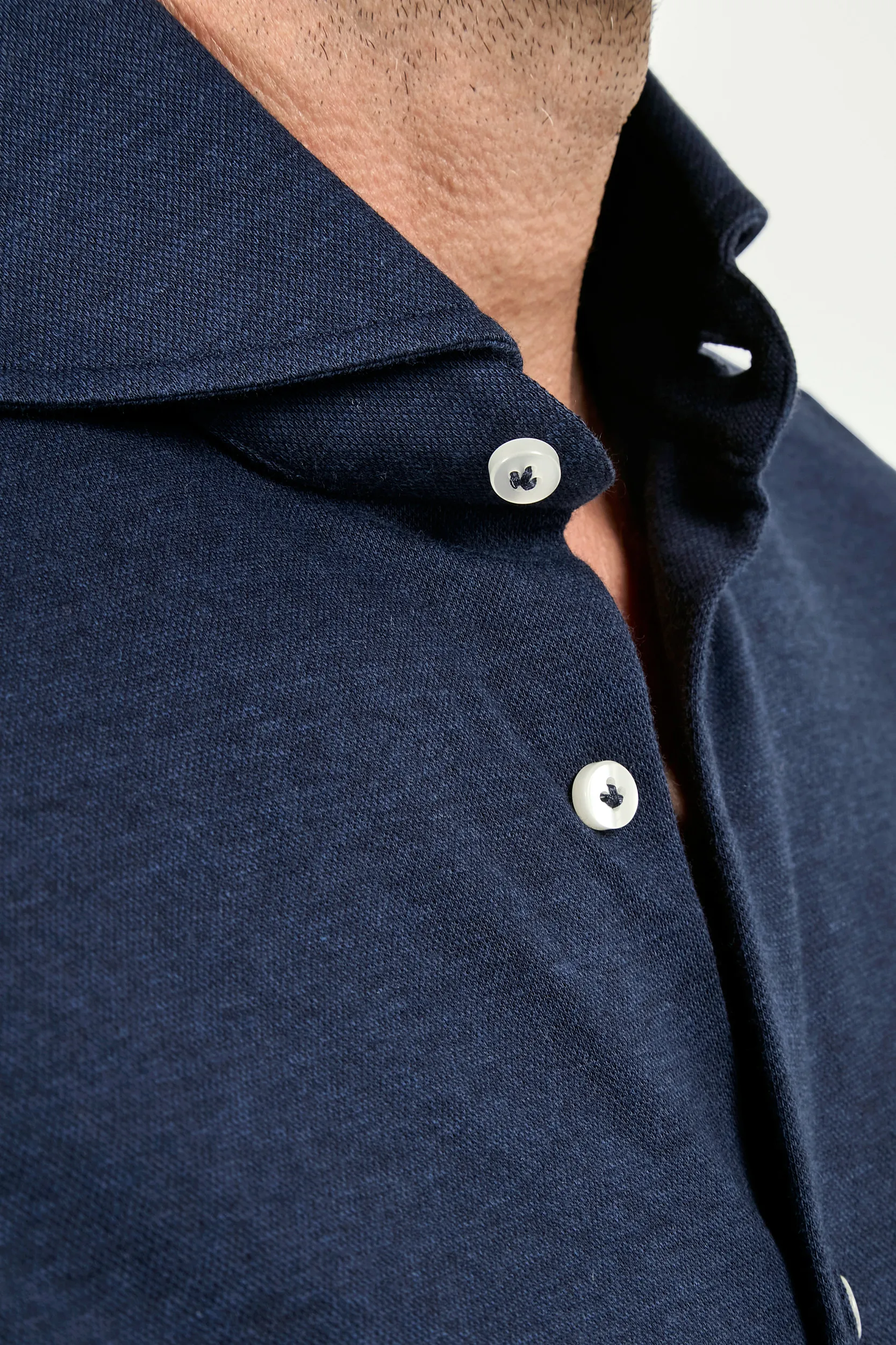 Blue jersey shirt - Made in Italy - Image 3