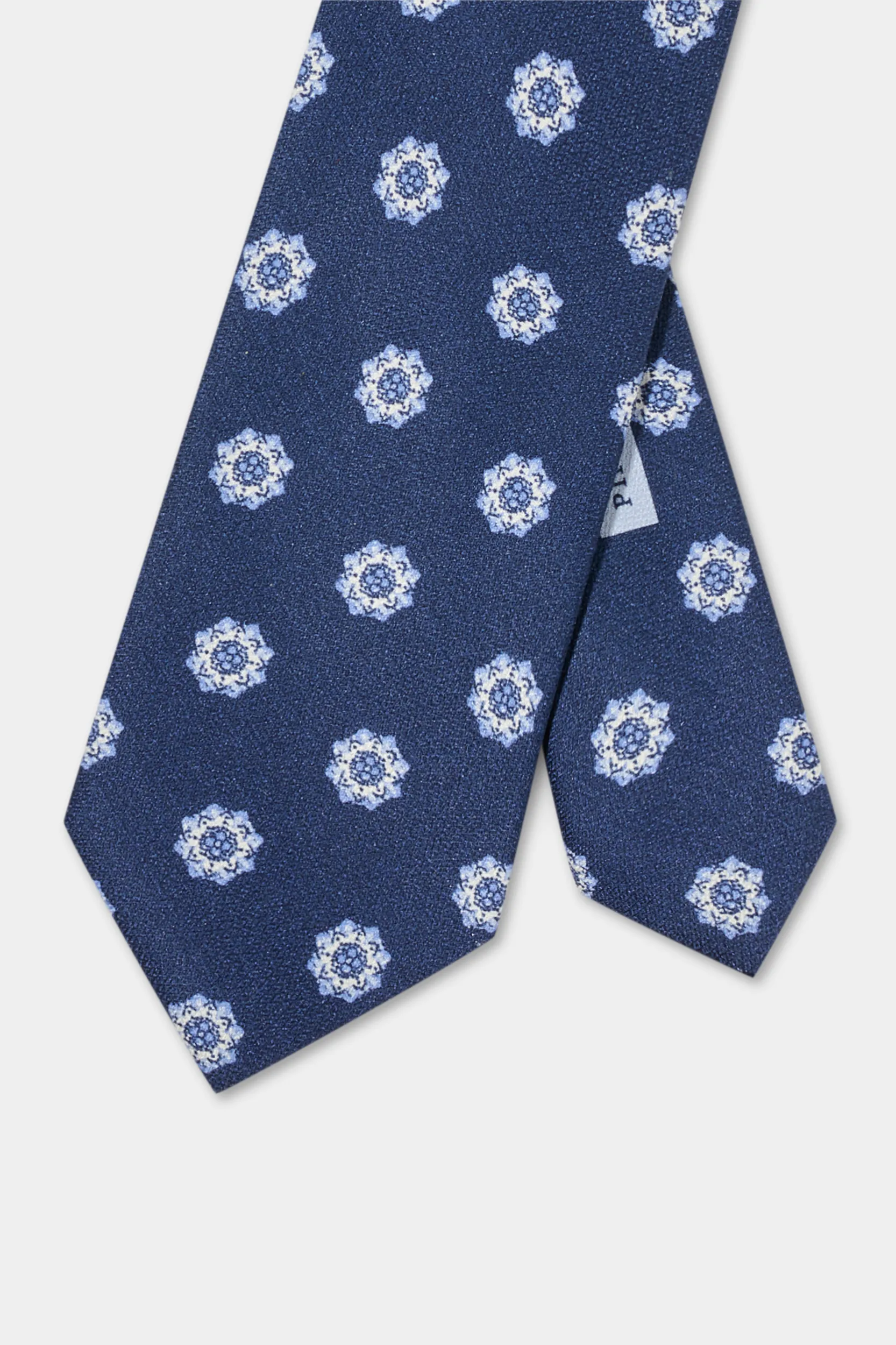 Blue macro fancy silk tie - Made in Italy - Image 3