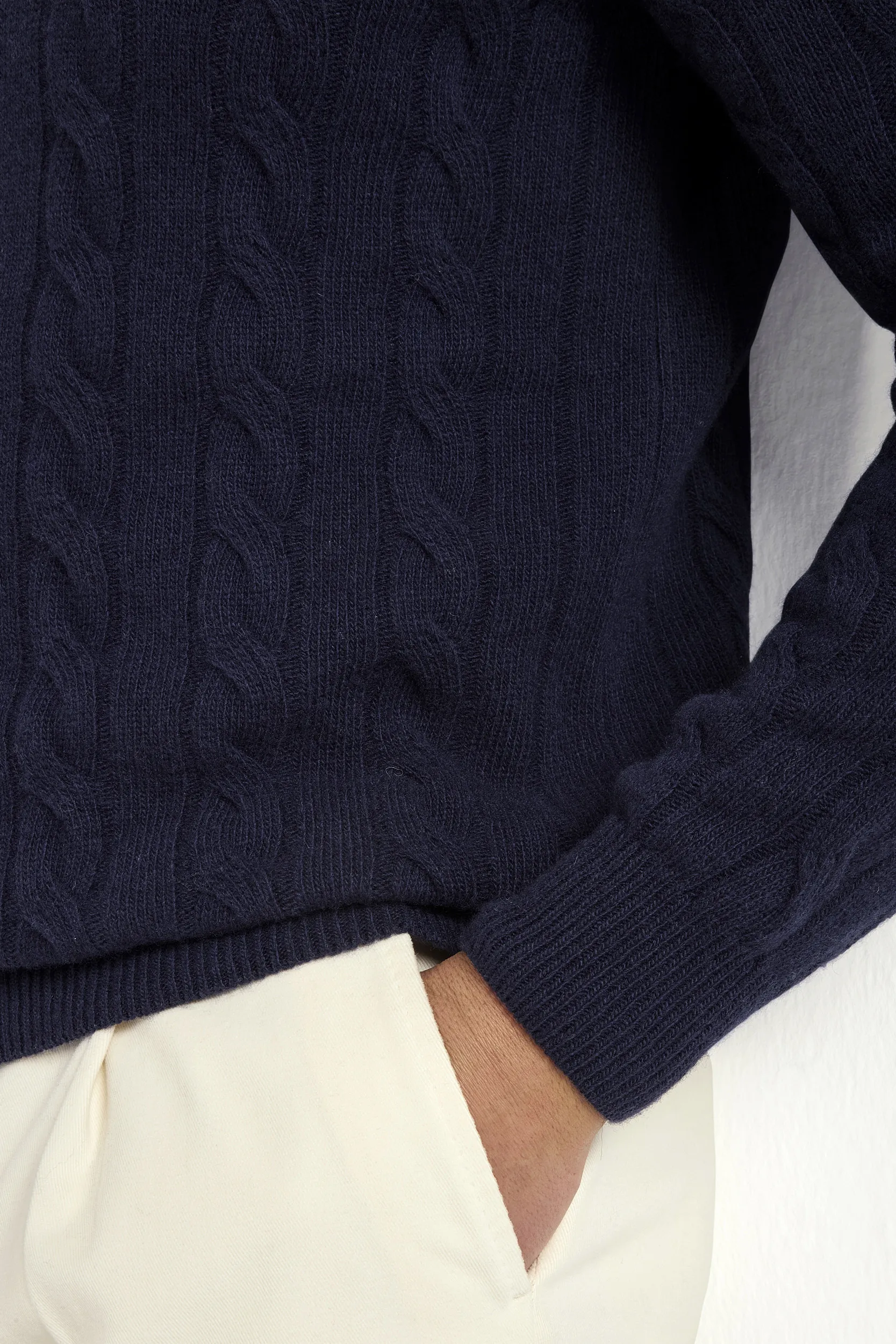Blue cable knit turtleneck – Made in Italy - Image 4