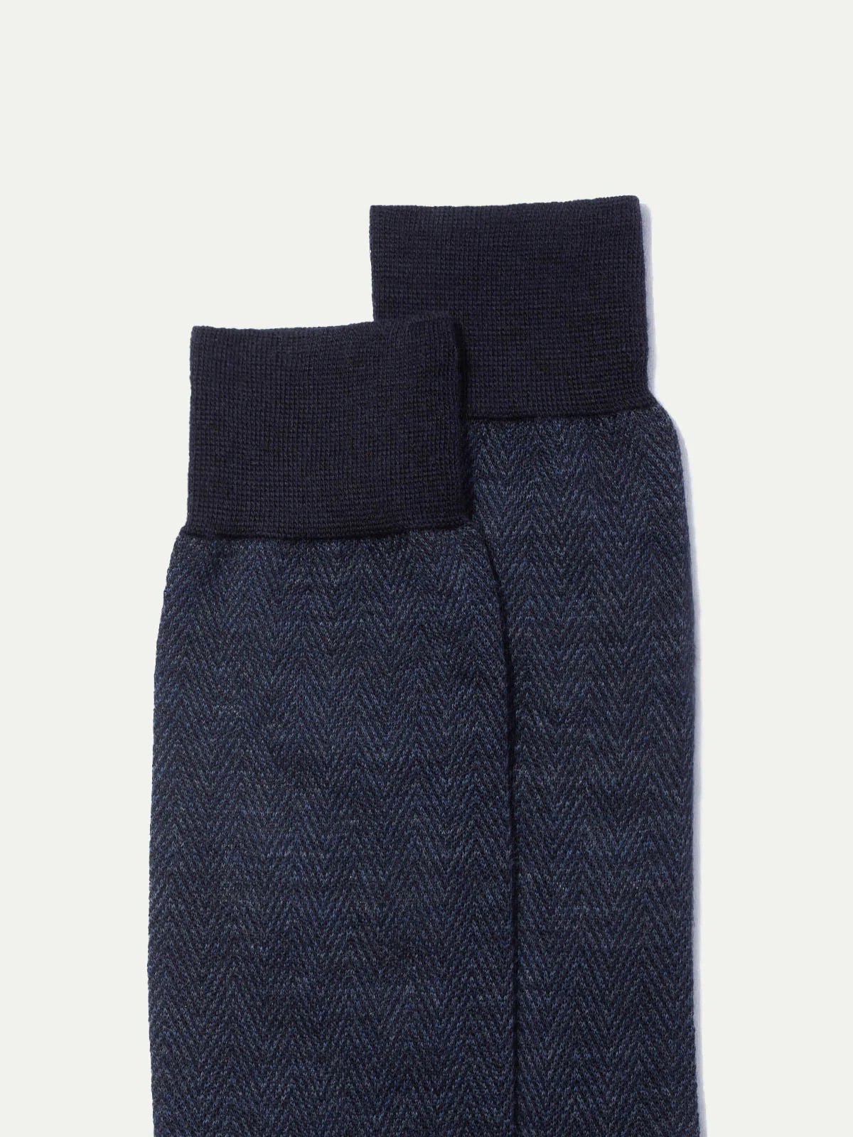 Blue herringbone short socks - Made in Italy - Image 3
