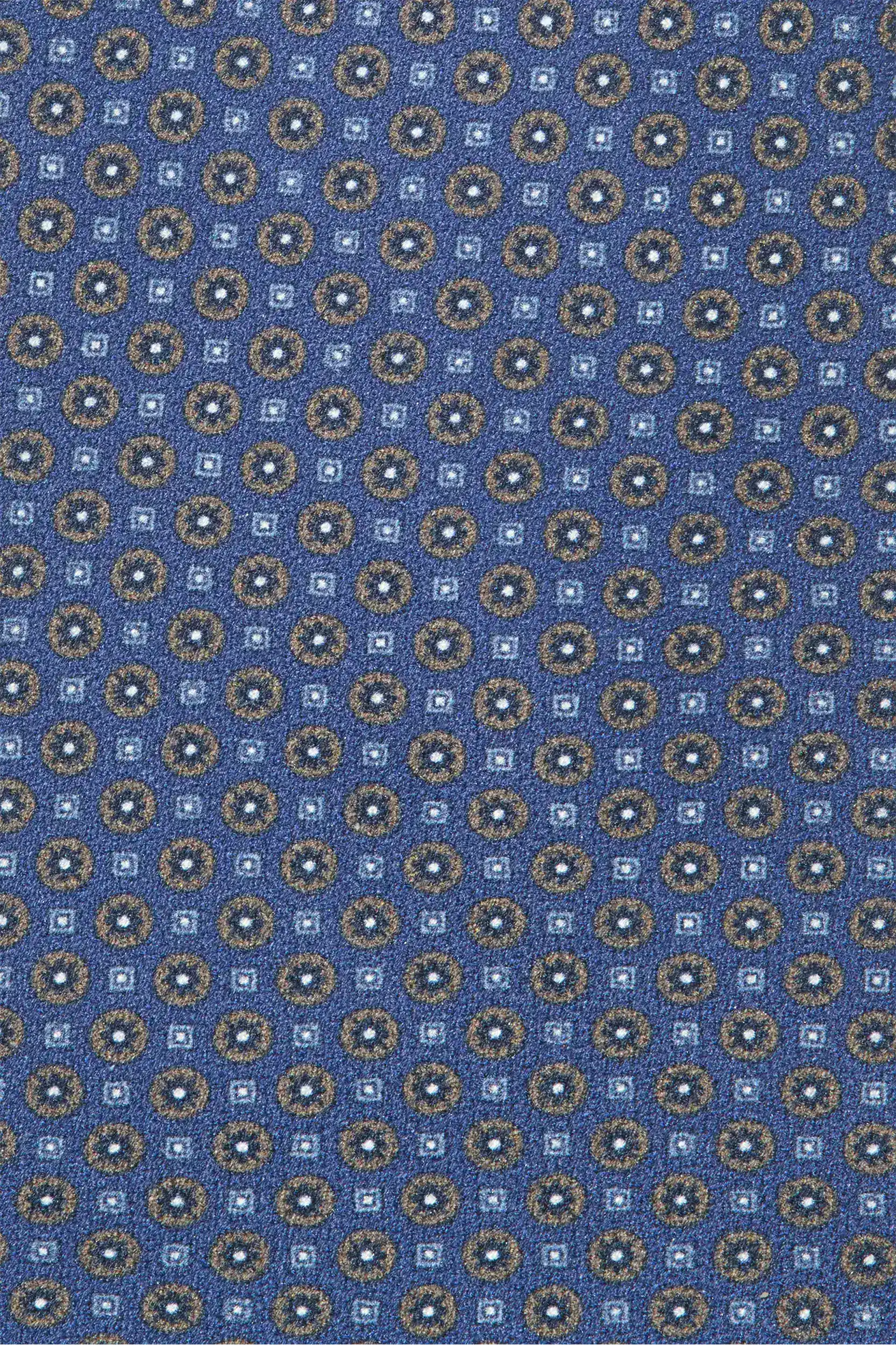 Blue micro fancy silk tie - Made in Italy - Image 2