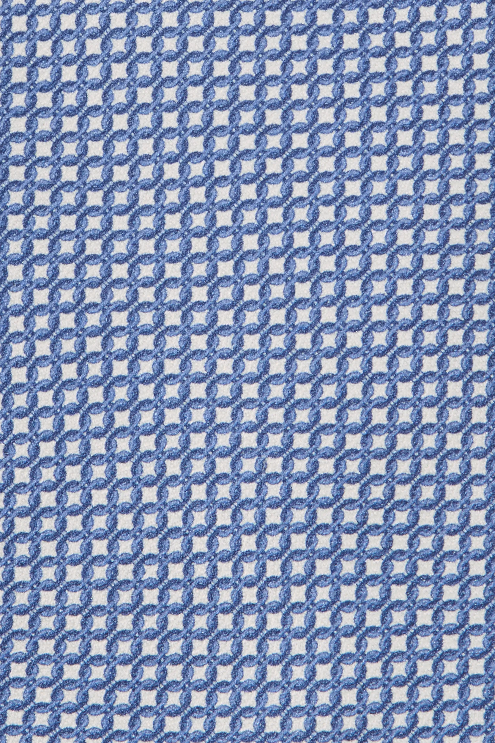 Blue micro fancy silk tie - Made in Italy - Image 2