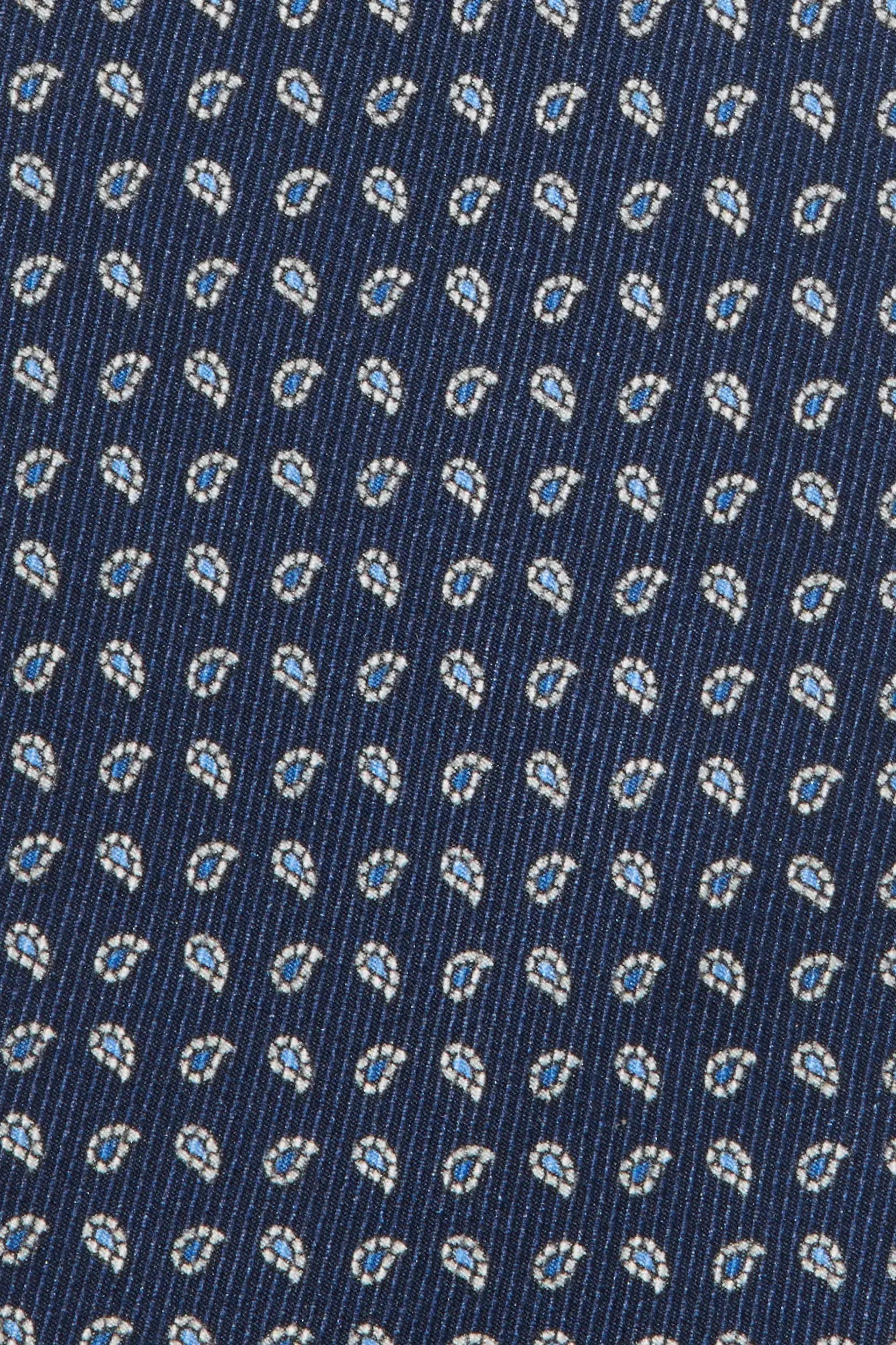 Blue paisley silk tie - Made in Italy - Image 2