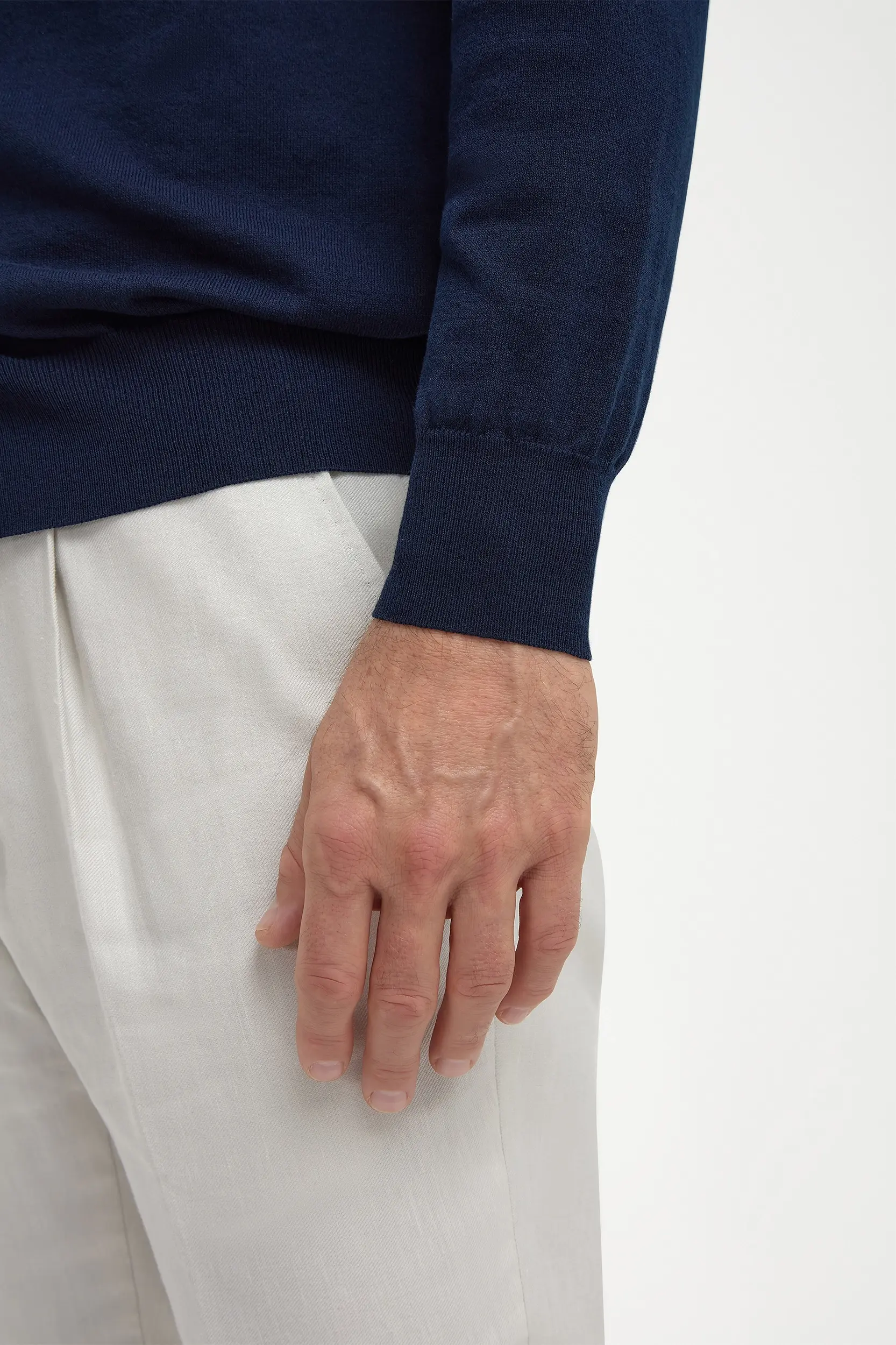 Blue polo cardigan - Made in Italy - Image 4