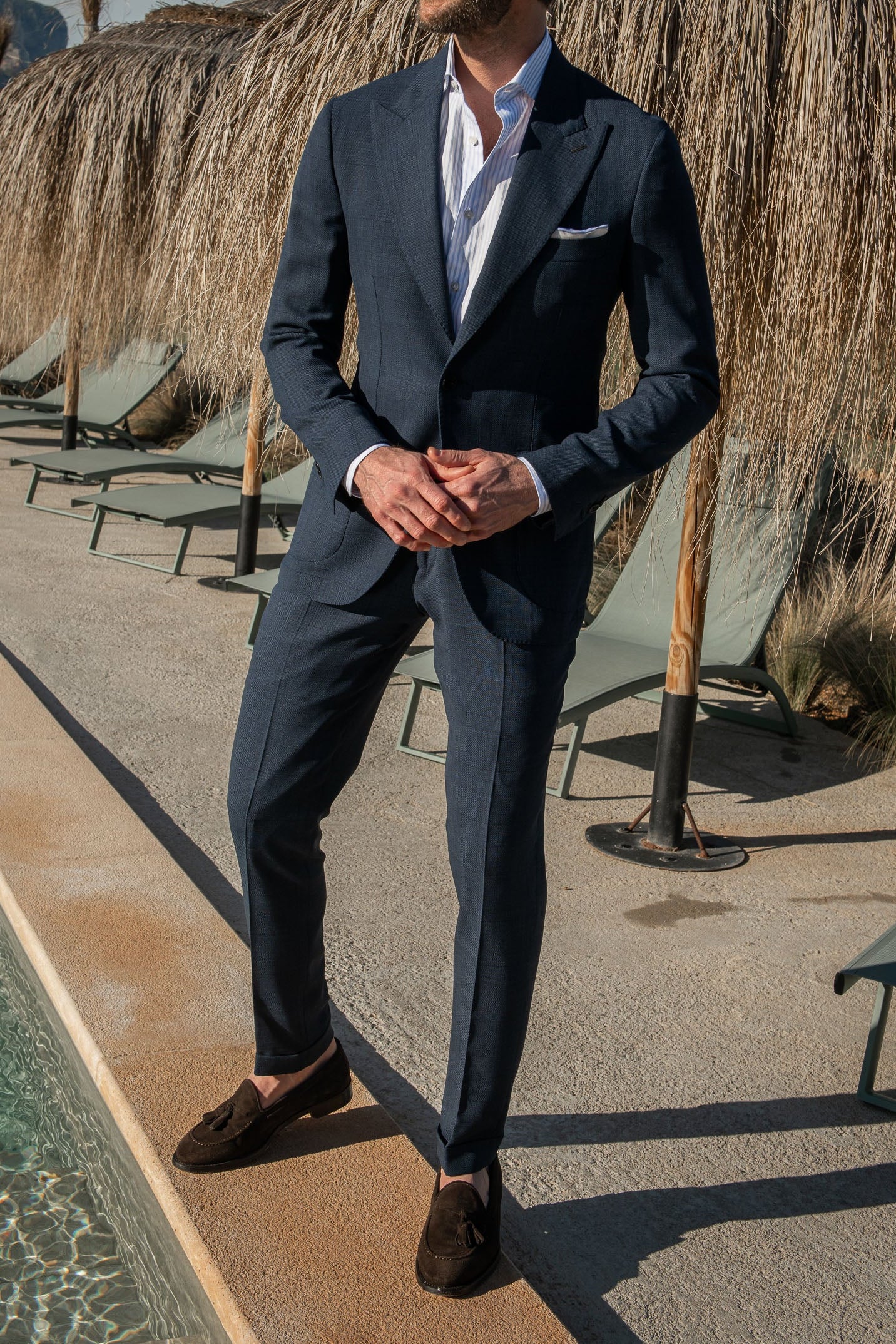 Blue Prince of Wales suit - Made in Italy - Image 4