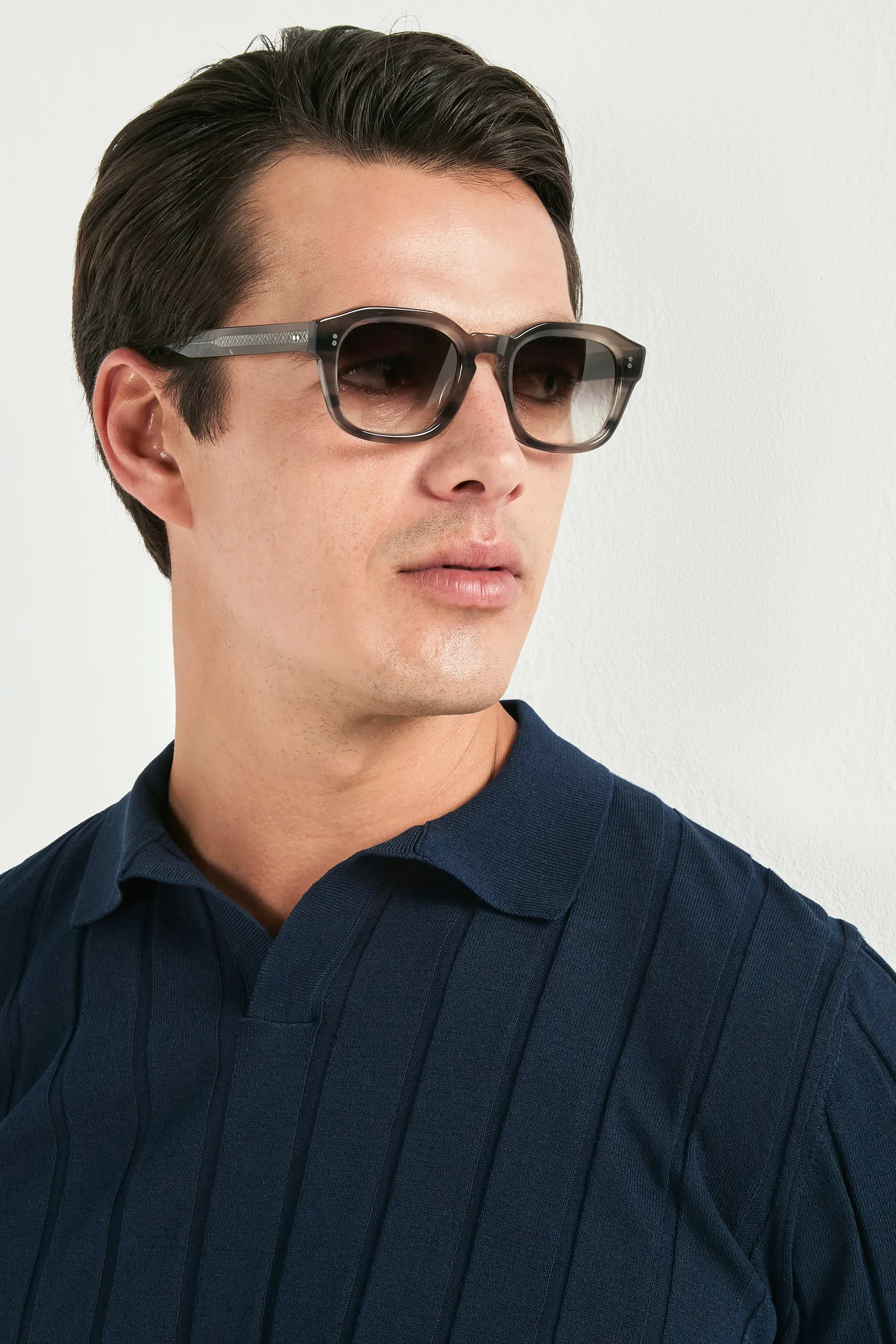 Blue ribbed polo - Made in Italy - Image 3