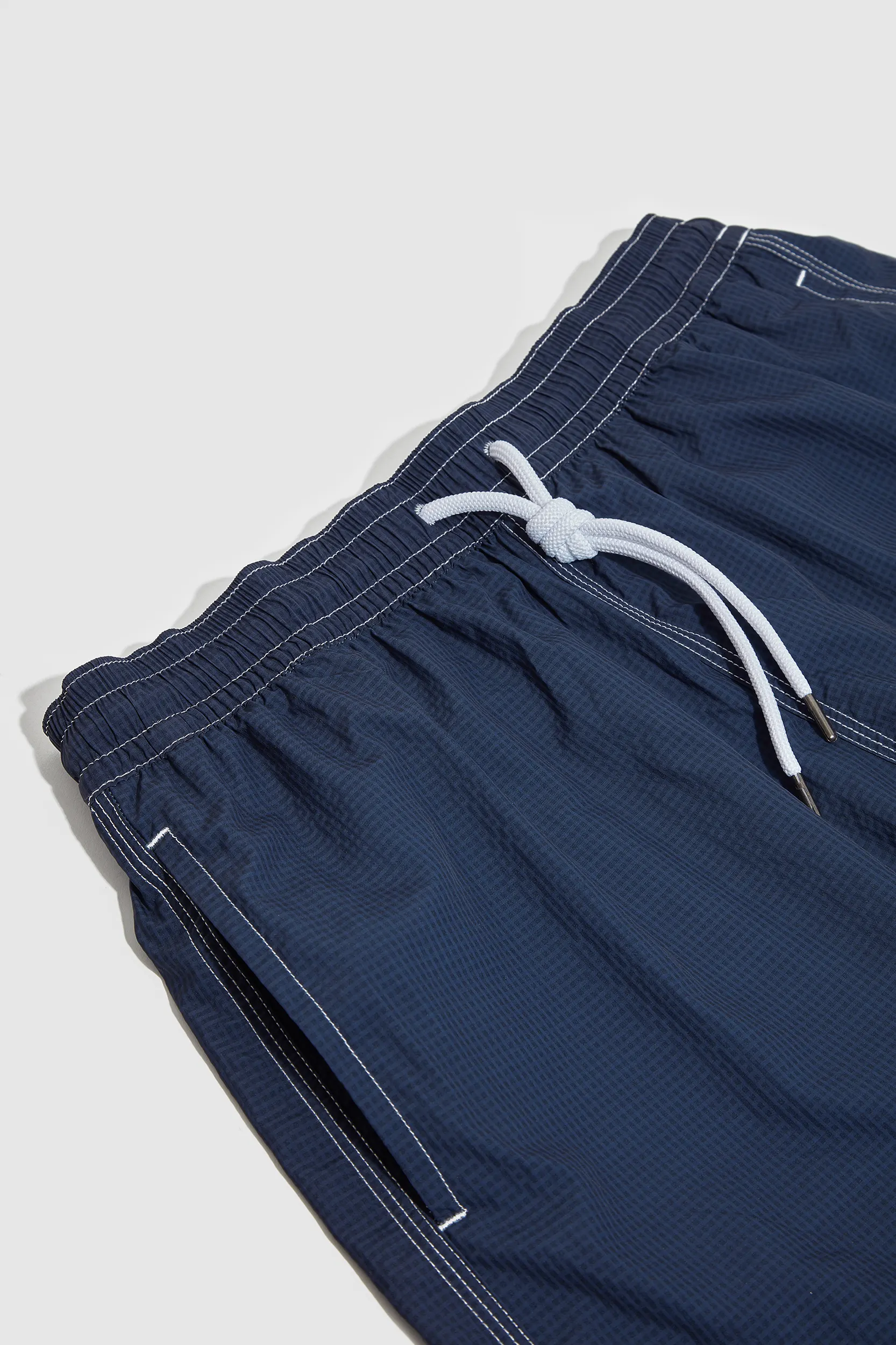 Blue seersucker swimshorts - Made in Italy - Image 3