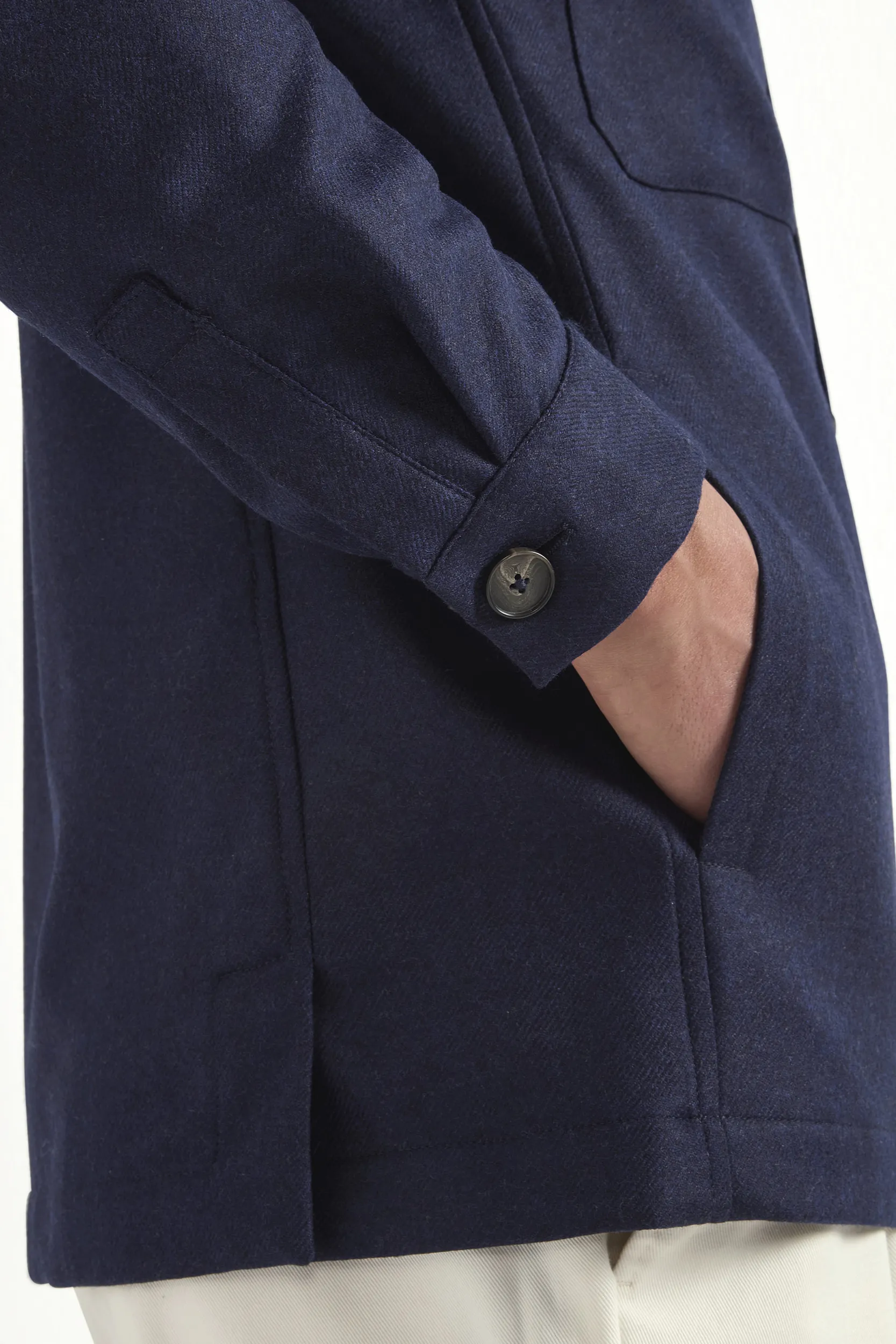 Blue wool and cashmere shirt jacket  - Made in Italy - Image 2