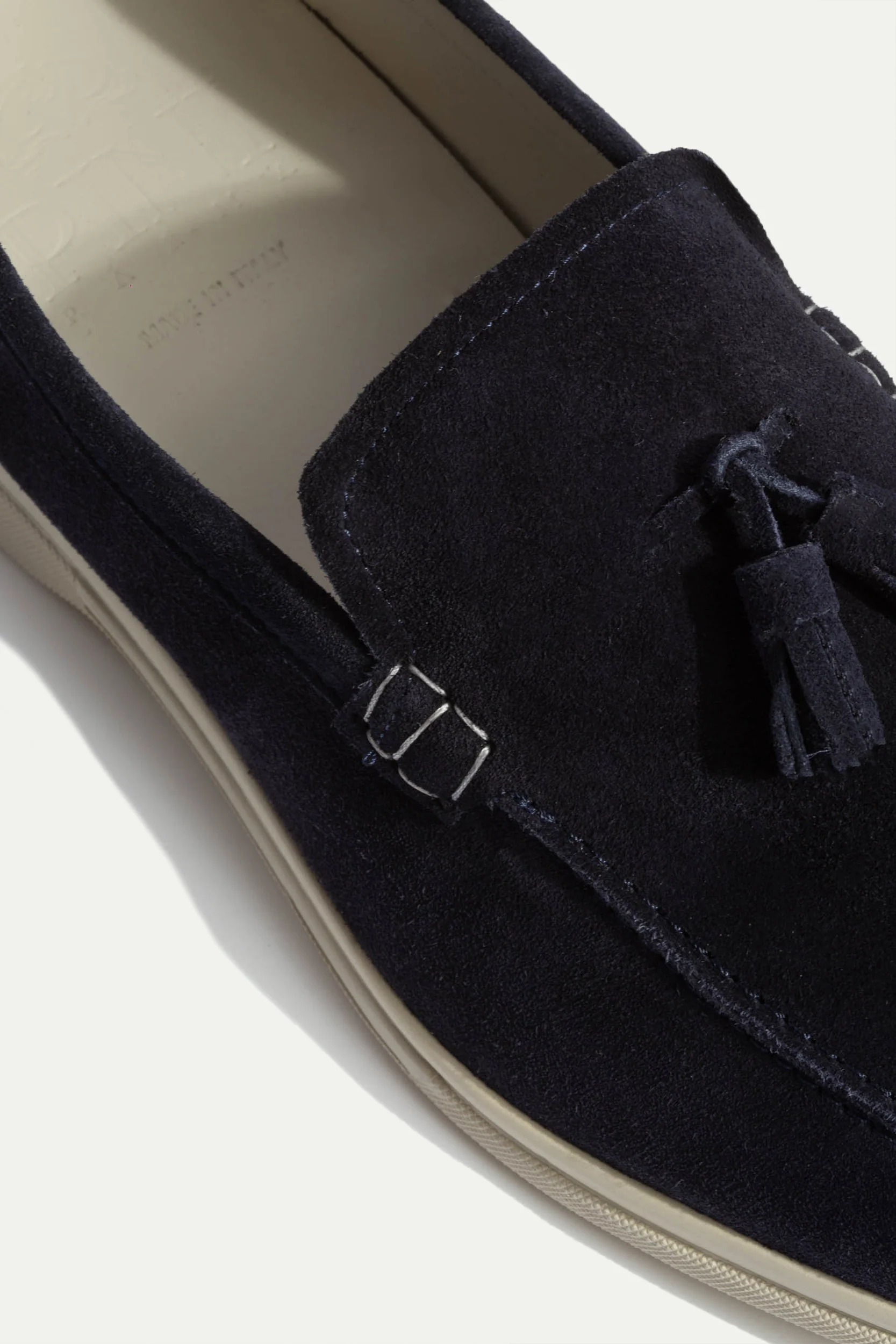 Blue suede tassel loafers - Made In Italy - Image 4