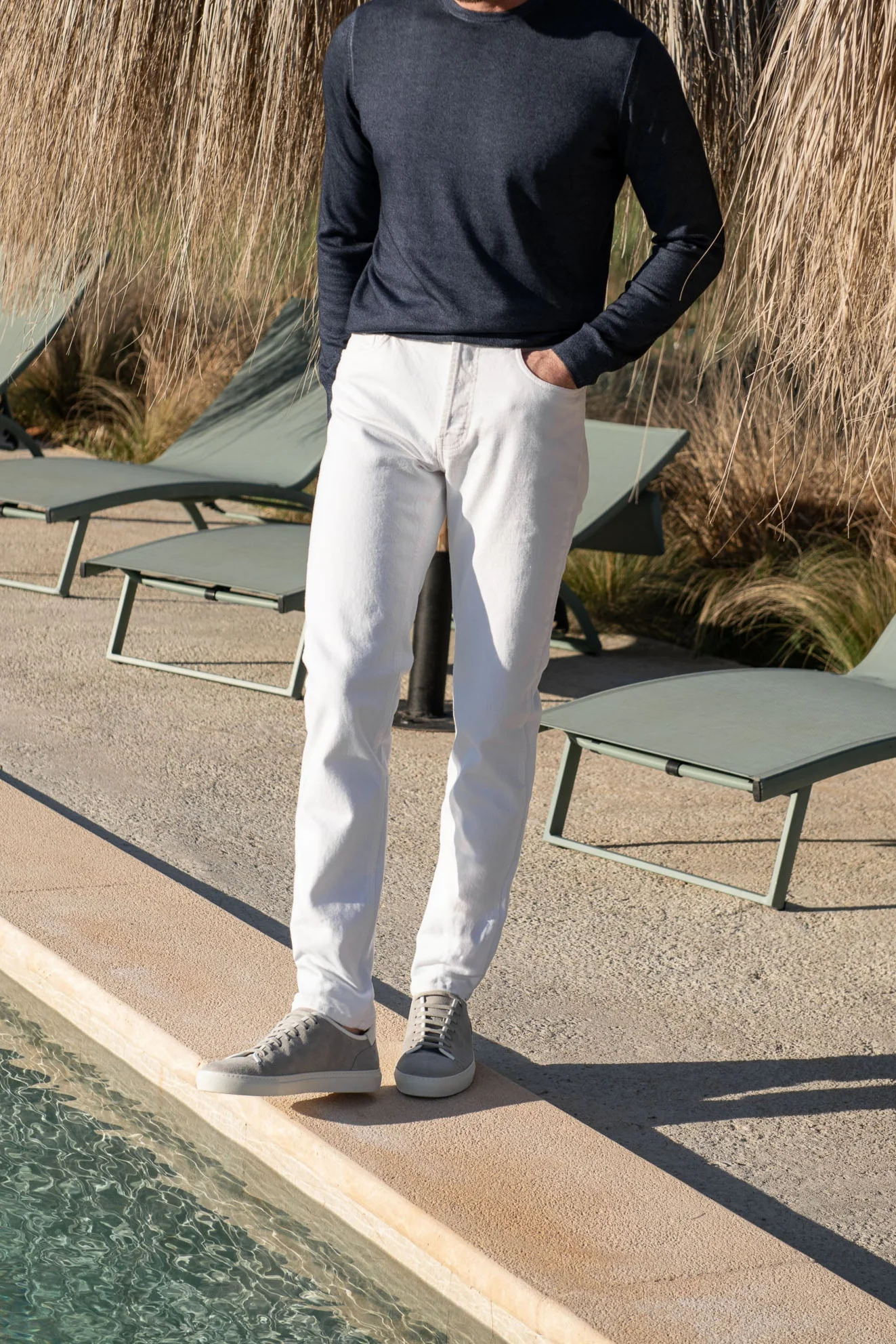 Blue superlight cashmere round neck – Made in italy - Image 4