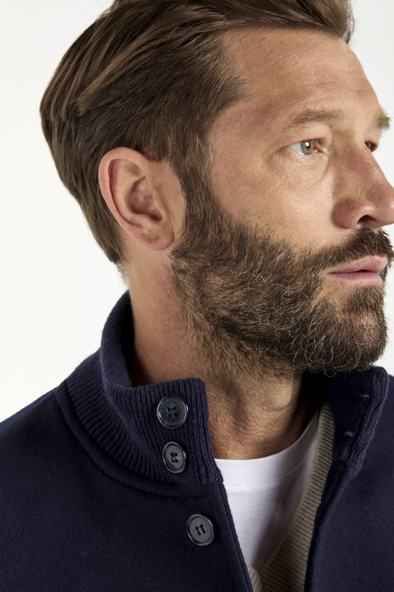 Blue Super 180's wool flannel bomber jacket – Made in Italy - Image 4