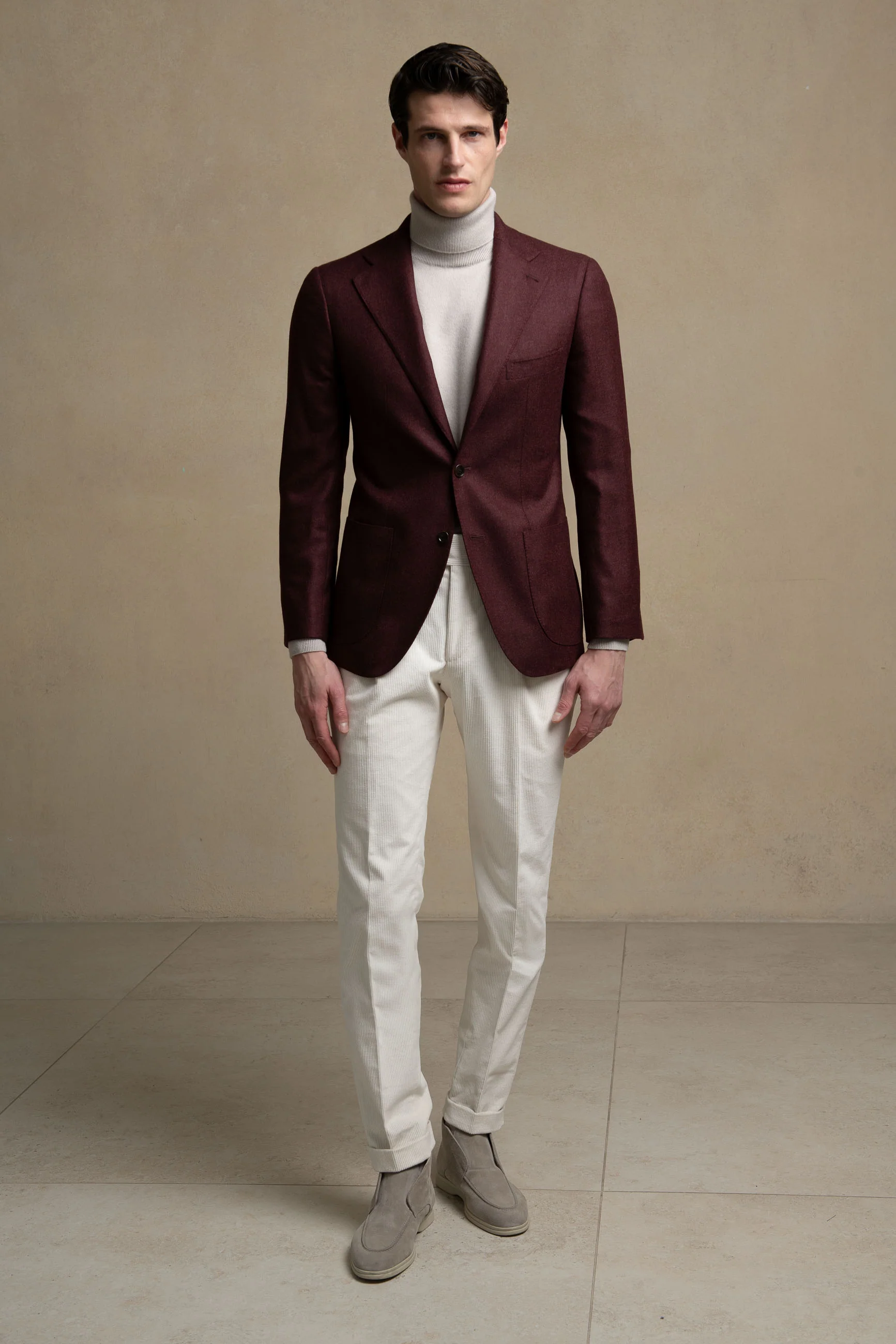 Bordeaux jacket in wool and cashmere - Made in Italy - Image 3