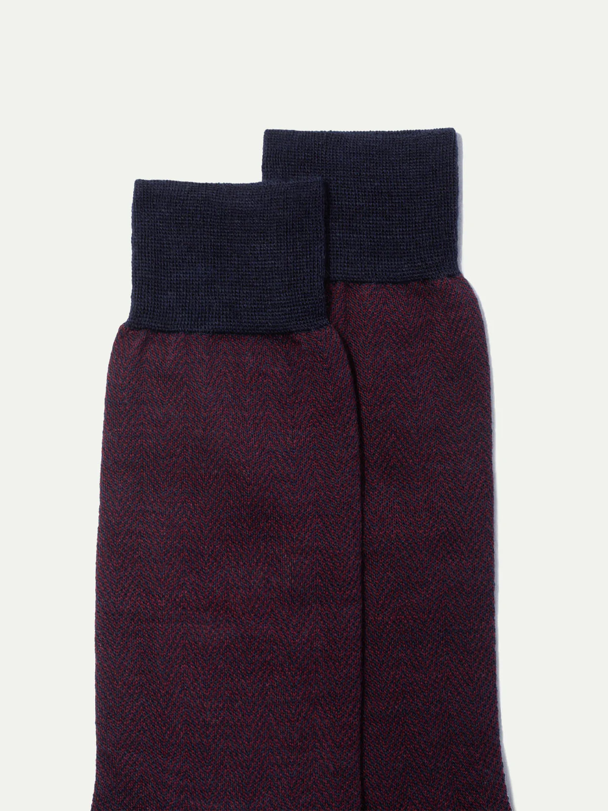 Bordeaux herringbone short socks - Made in Italy - Image 3