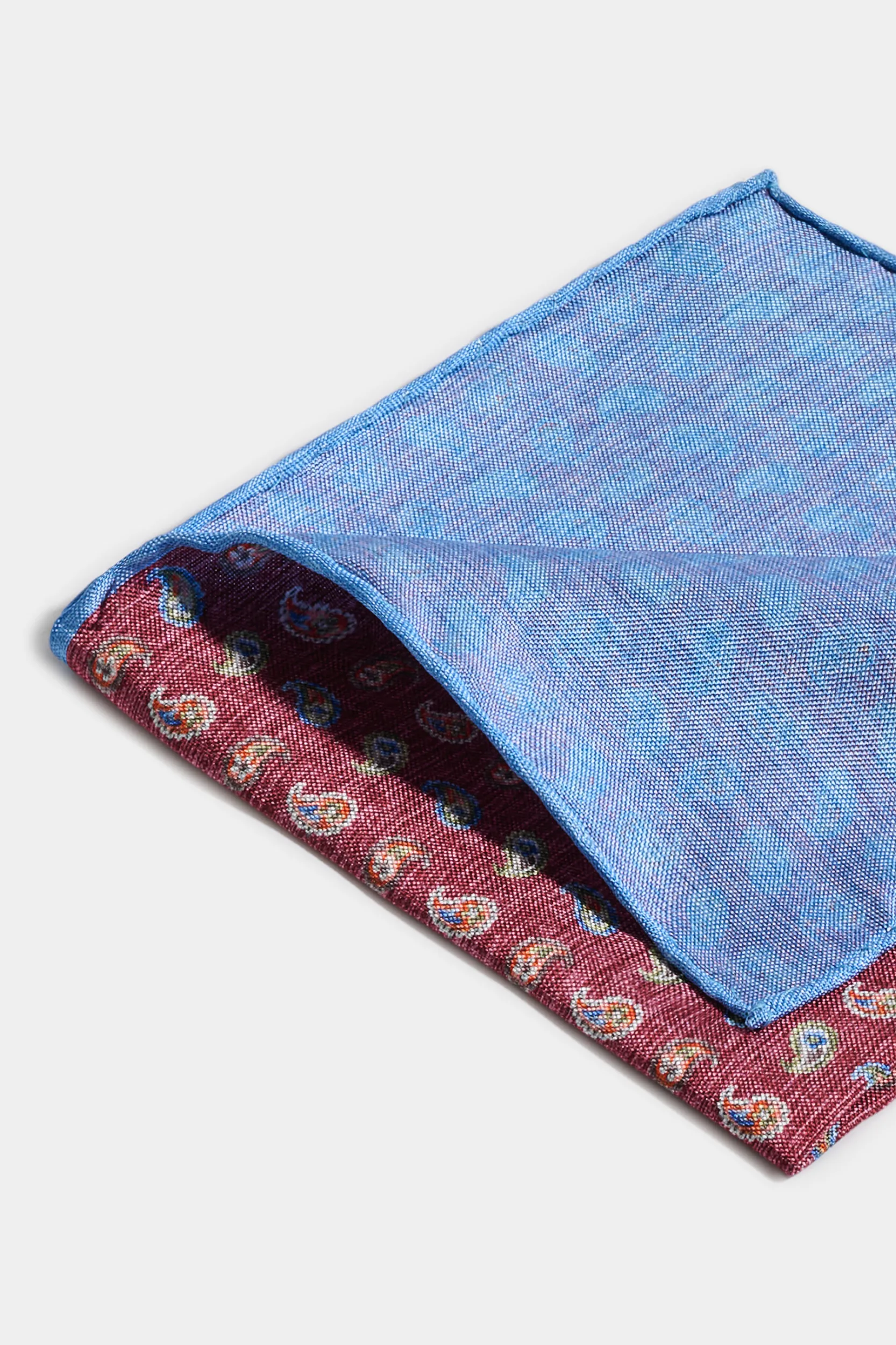 Bordeaux paisley pocket square - Made in Italy - Image 3