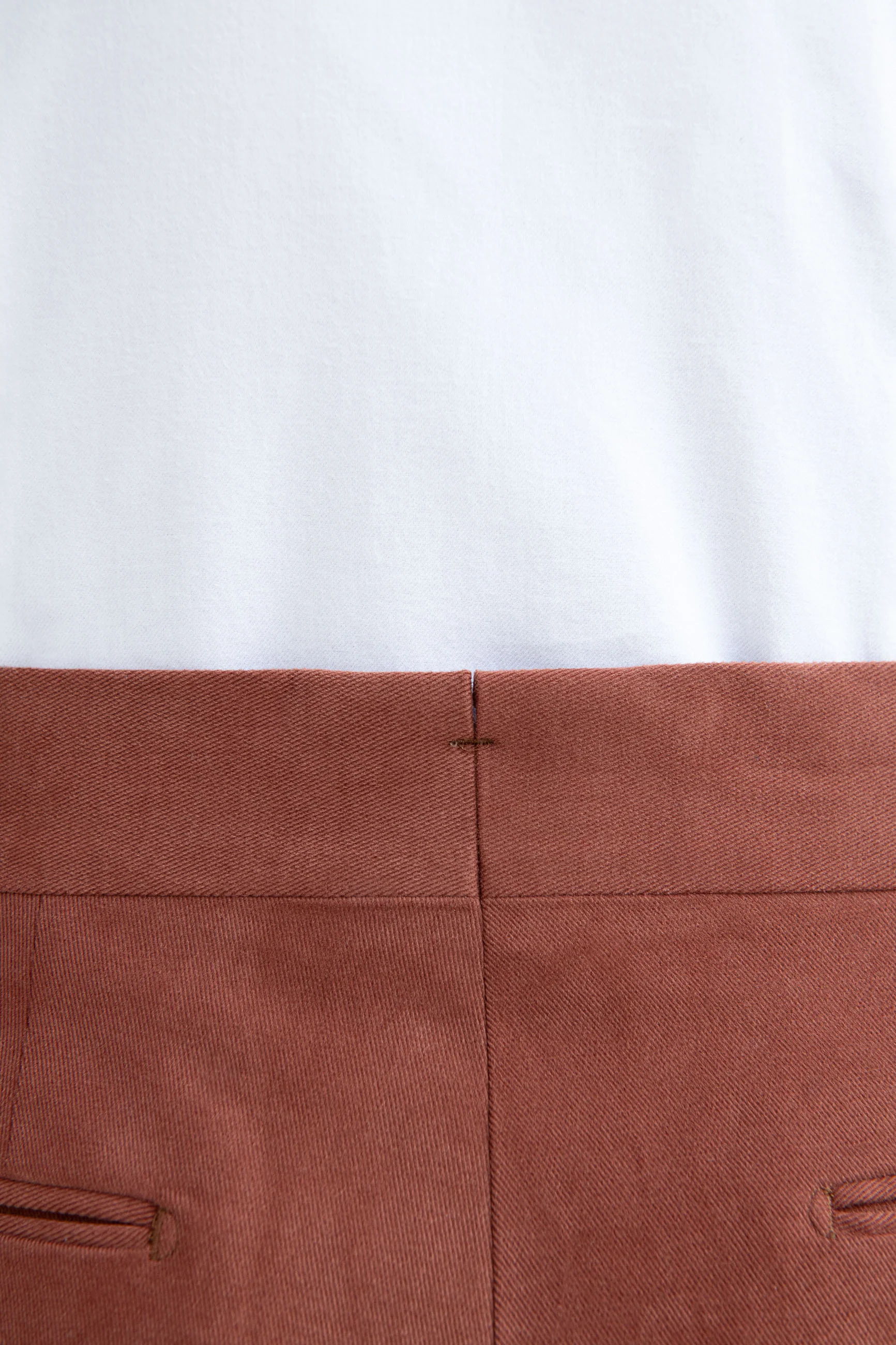 Brick cotton trousers "Soragna Capsule Collection" - Made in Italy - Image 4