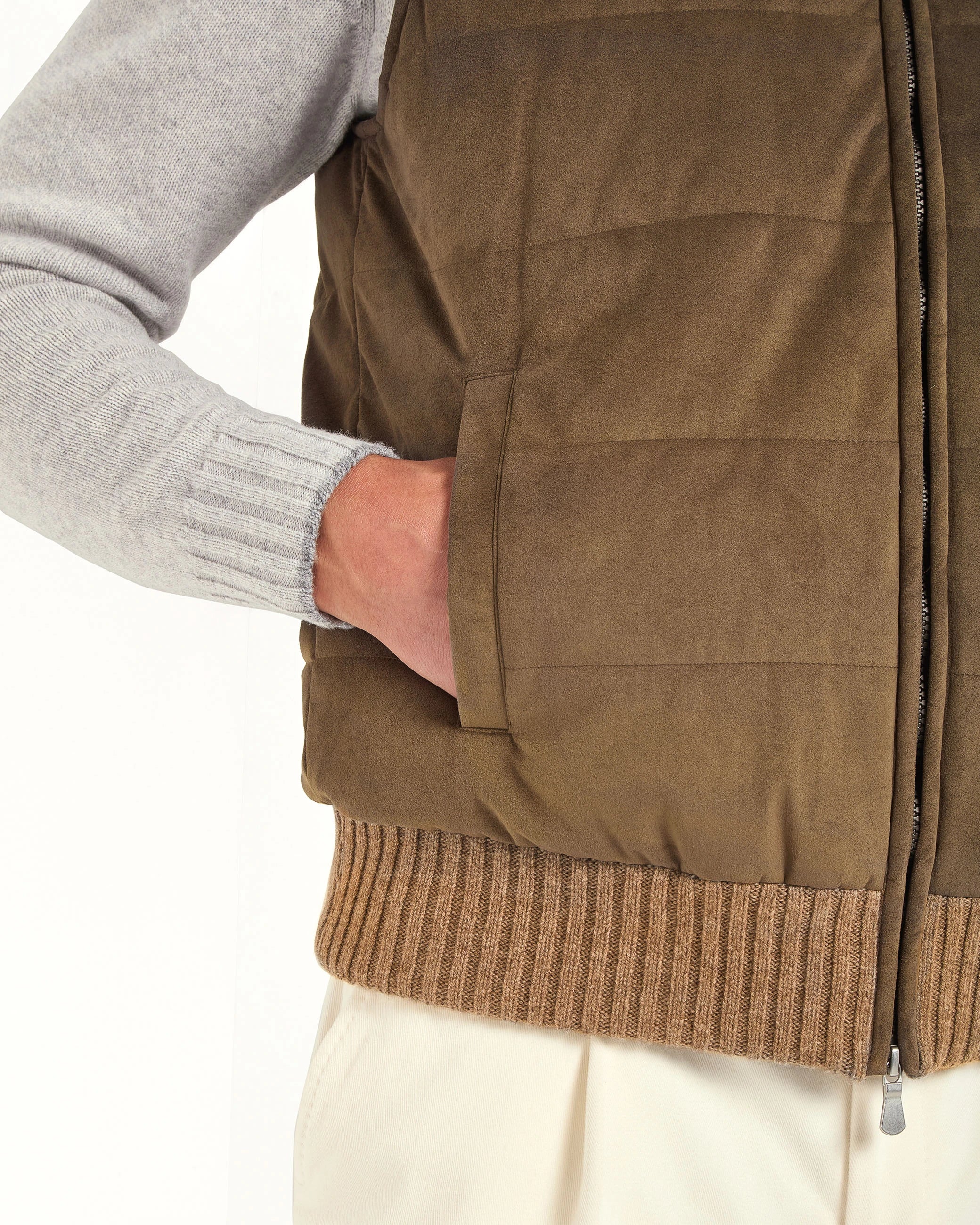 Brown alcantara vest - Made in Italy - Image 3