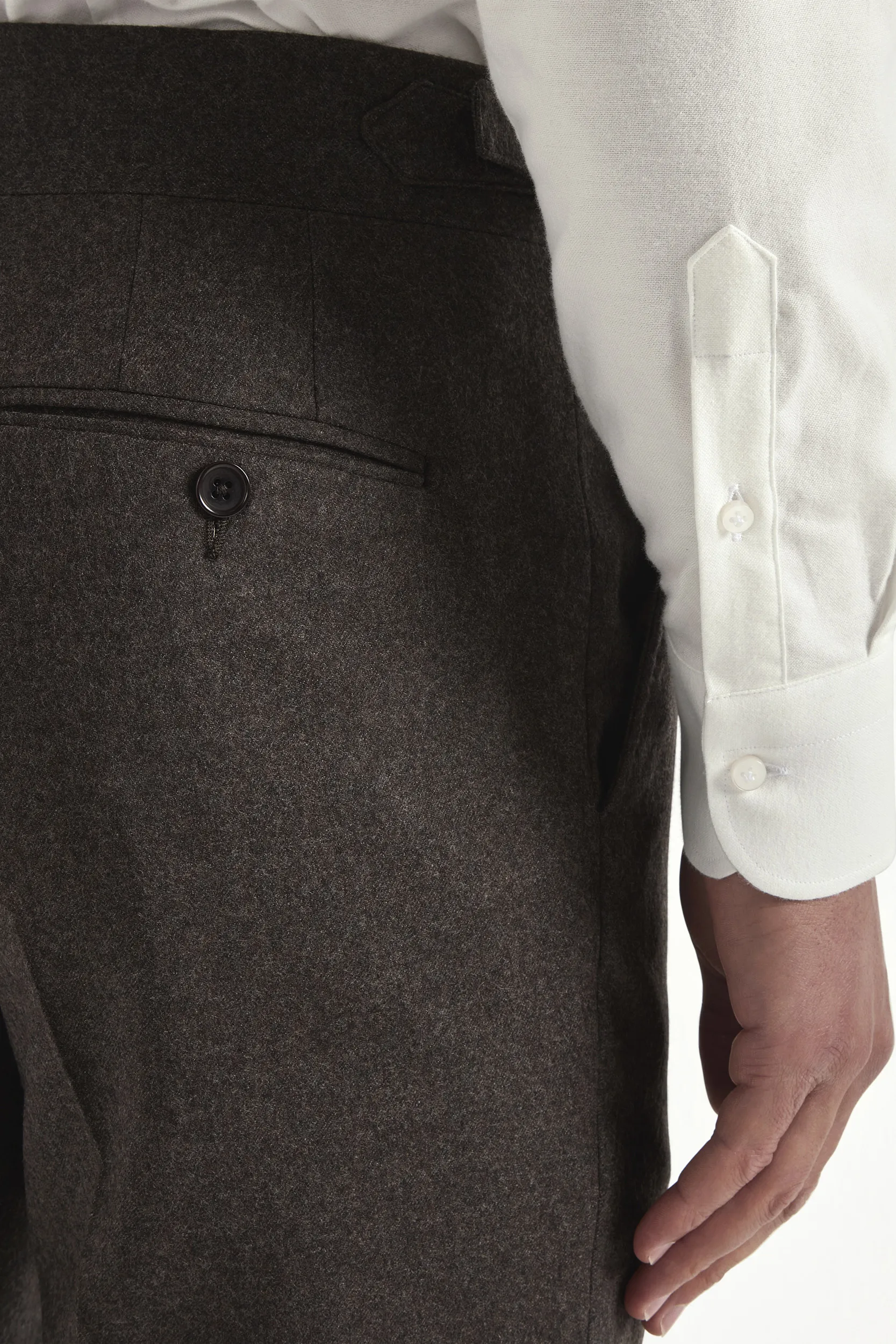Brown flannel Soragna trousers - Made in Italy - Image 4