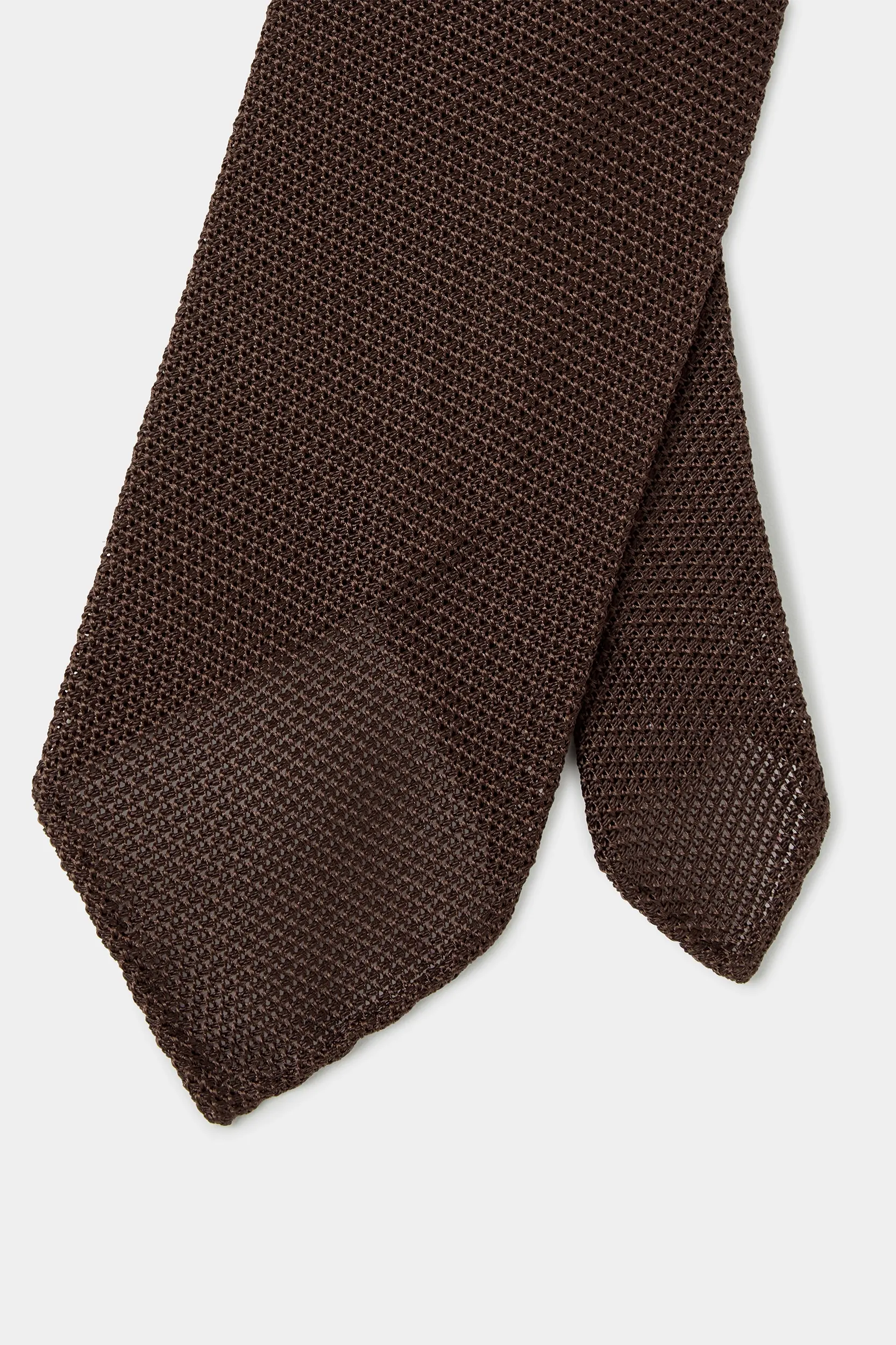 Brown grenadine silk tie - Hand Made In Italy - Image 3
