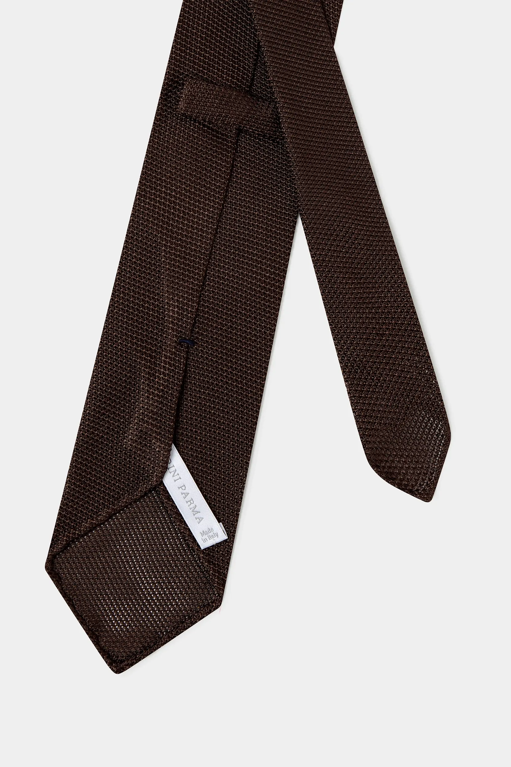 Brown grenadine silk tie - Hand Made In Italy - Image 4