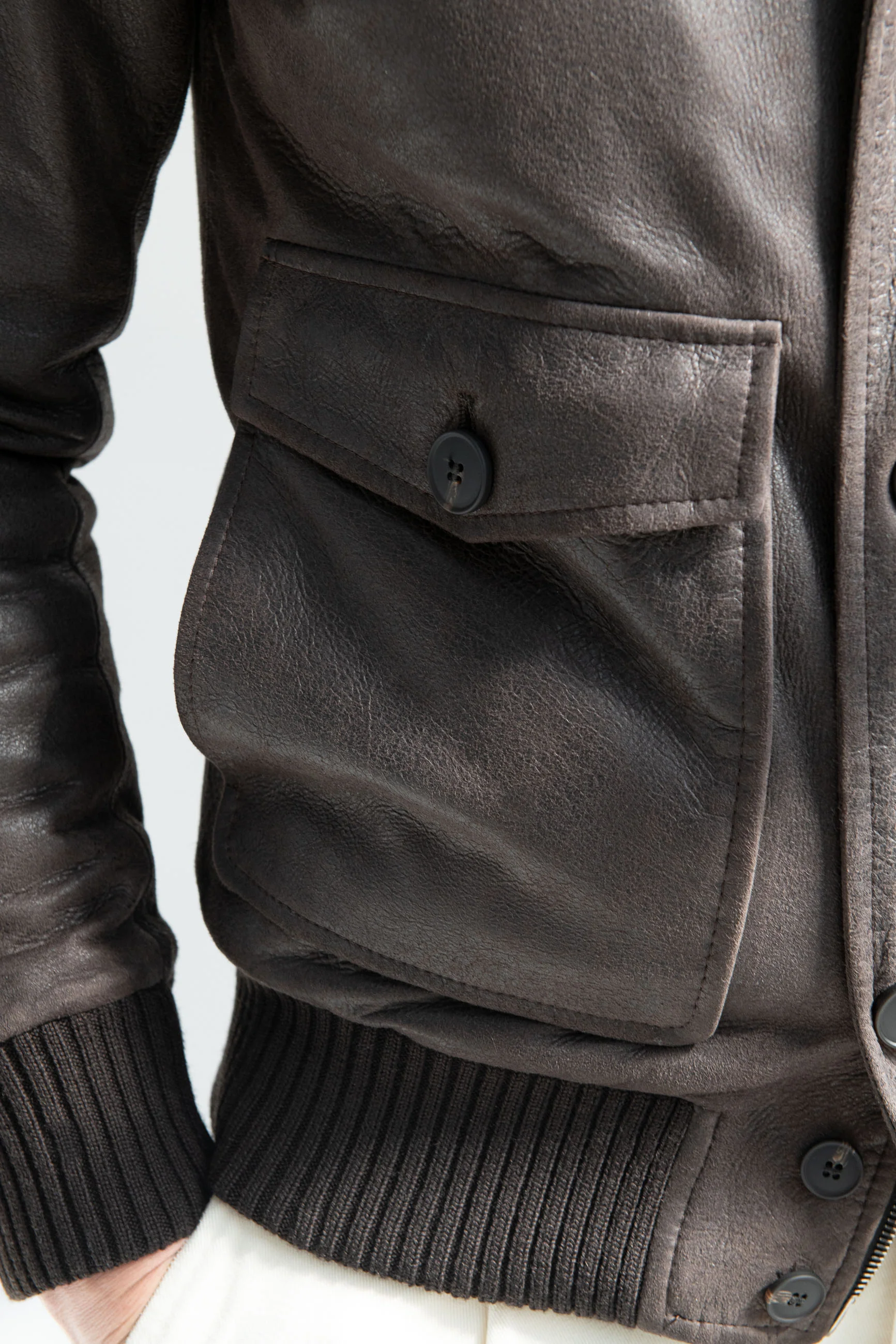 Brown leather bomber – Made in Italy - Image 3