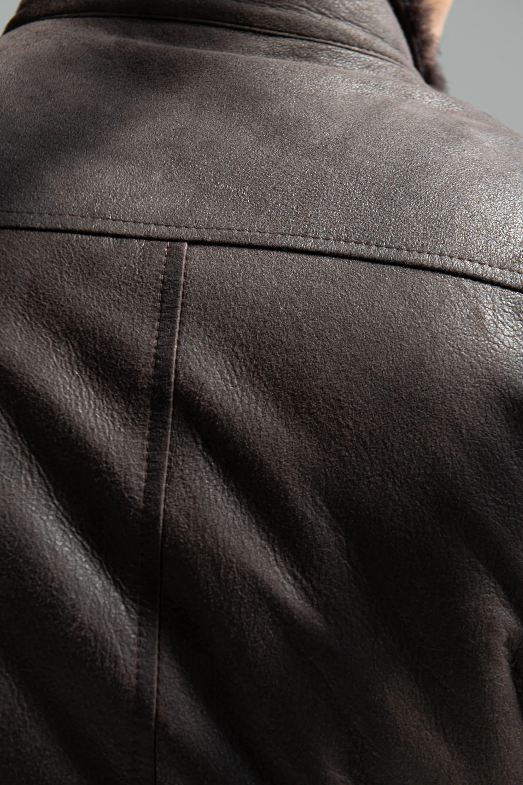 Brown leather bomber – Made in Italy - Image 6