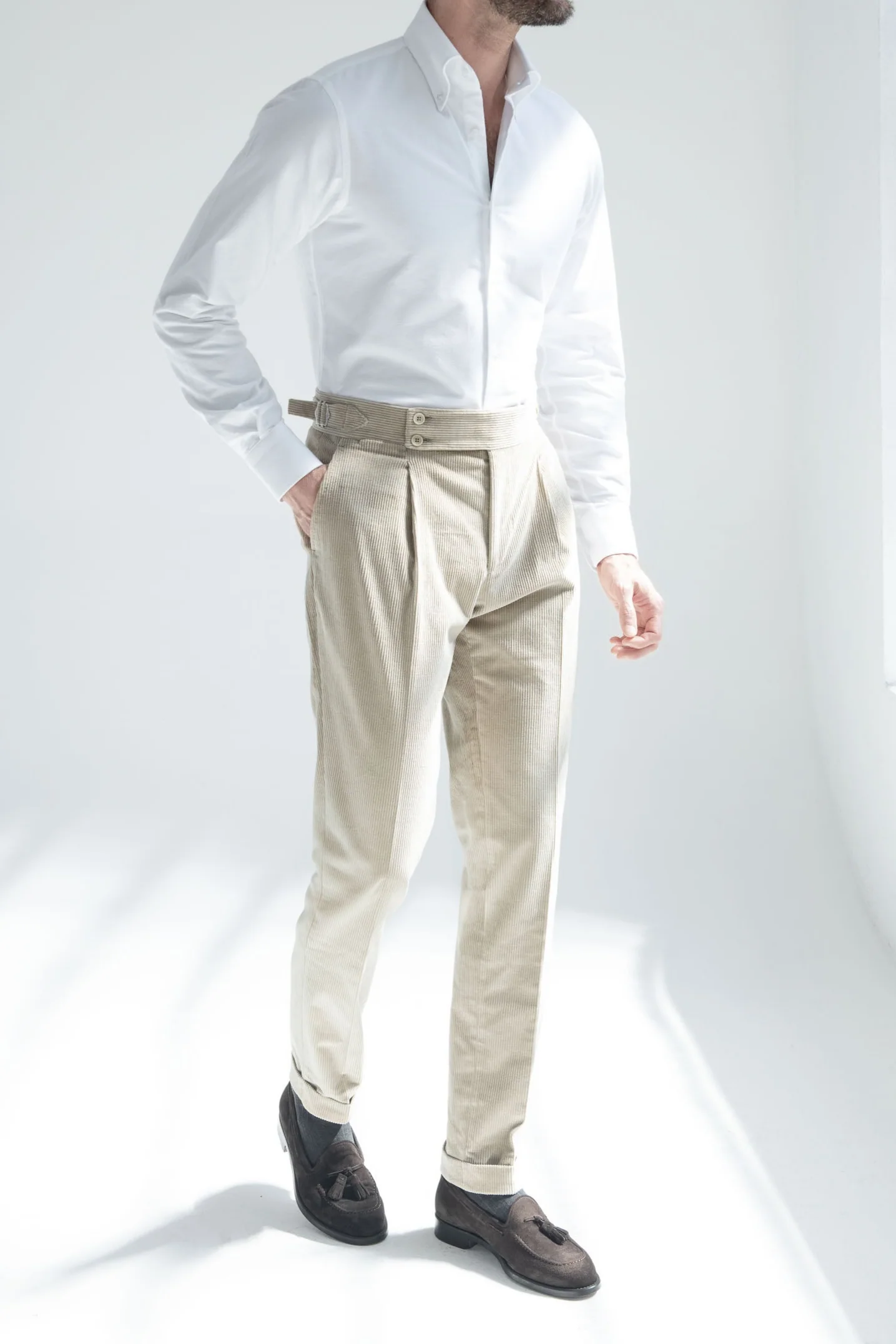 Beige corduroy trousers "Soragna Capsule Collection" - Made in Italy - Image 3